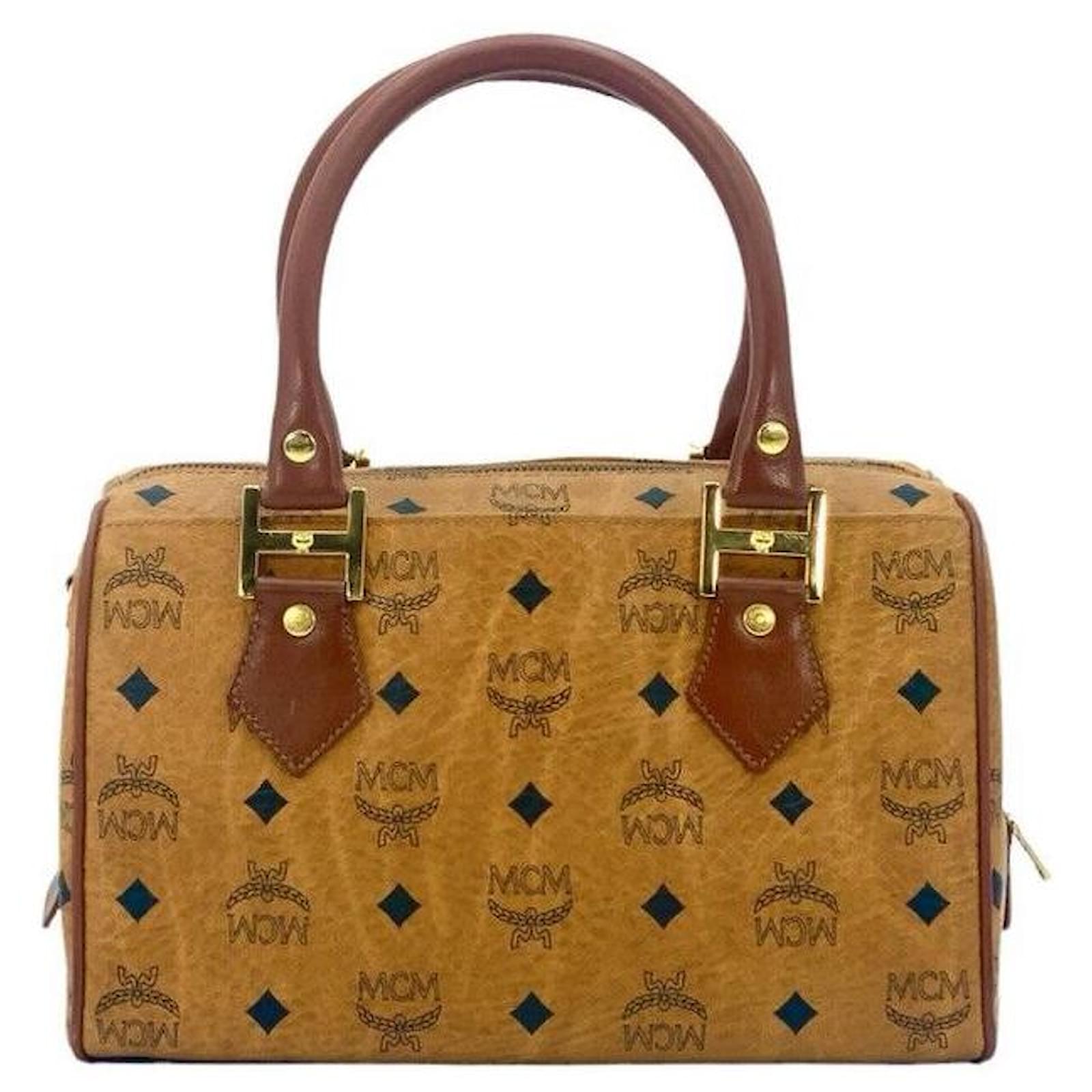 MCM BOSTON BAG COGNAC SHOULDER BAG ref.681618 Joli Closet