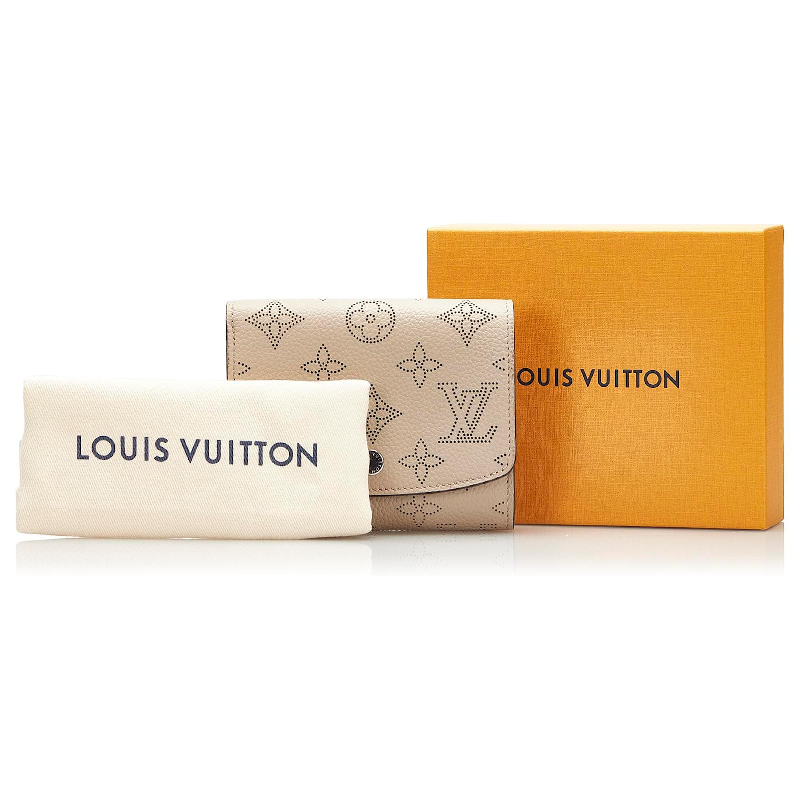Louis Vuitton Brown Monogram Mahina Iris Compact Wallet Beige Leather  Pony-style calfskin ref.682073 - Joli Closet
