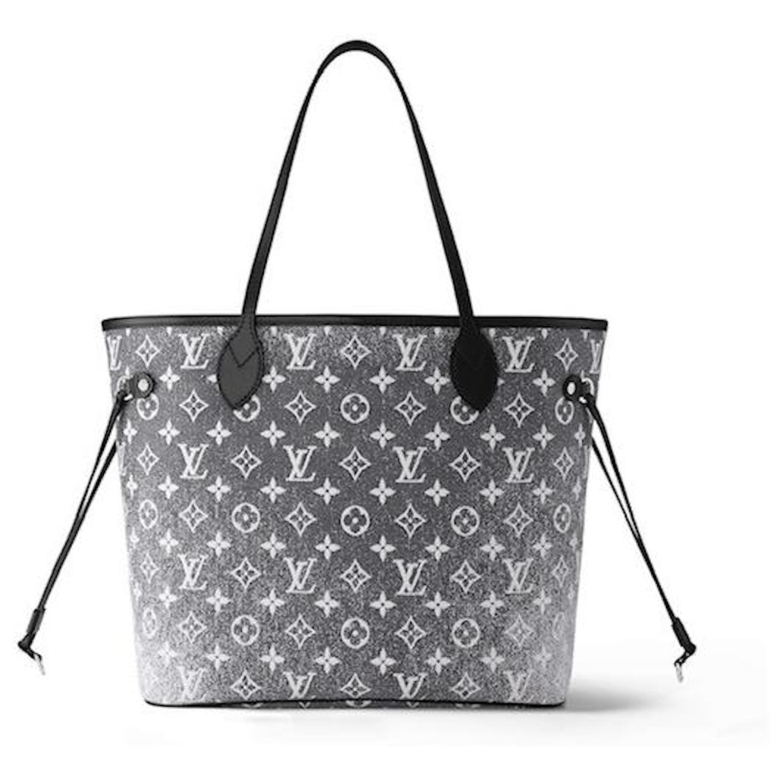 Louis Vuitton Neverfull MM Denim Leather Tote Bag Gray