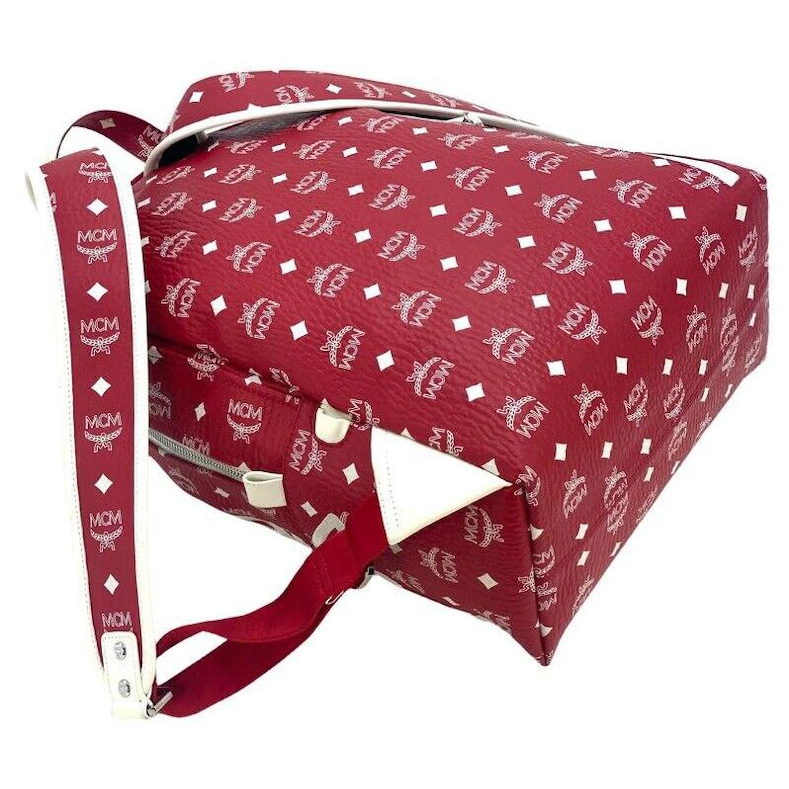 Red and best sale white mcm bag