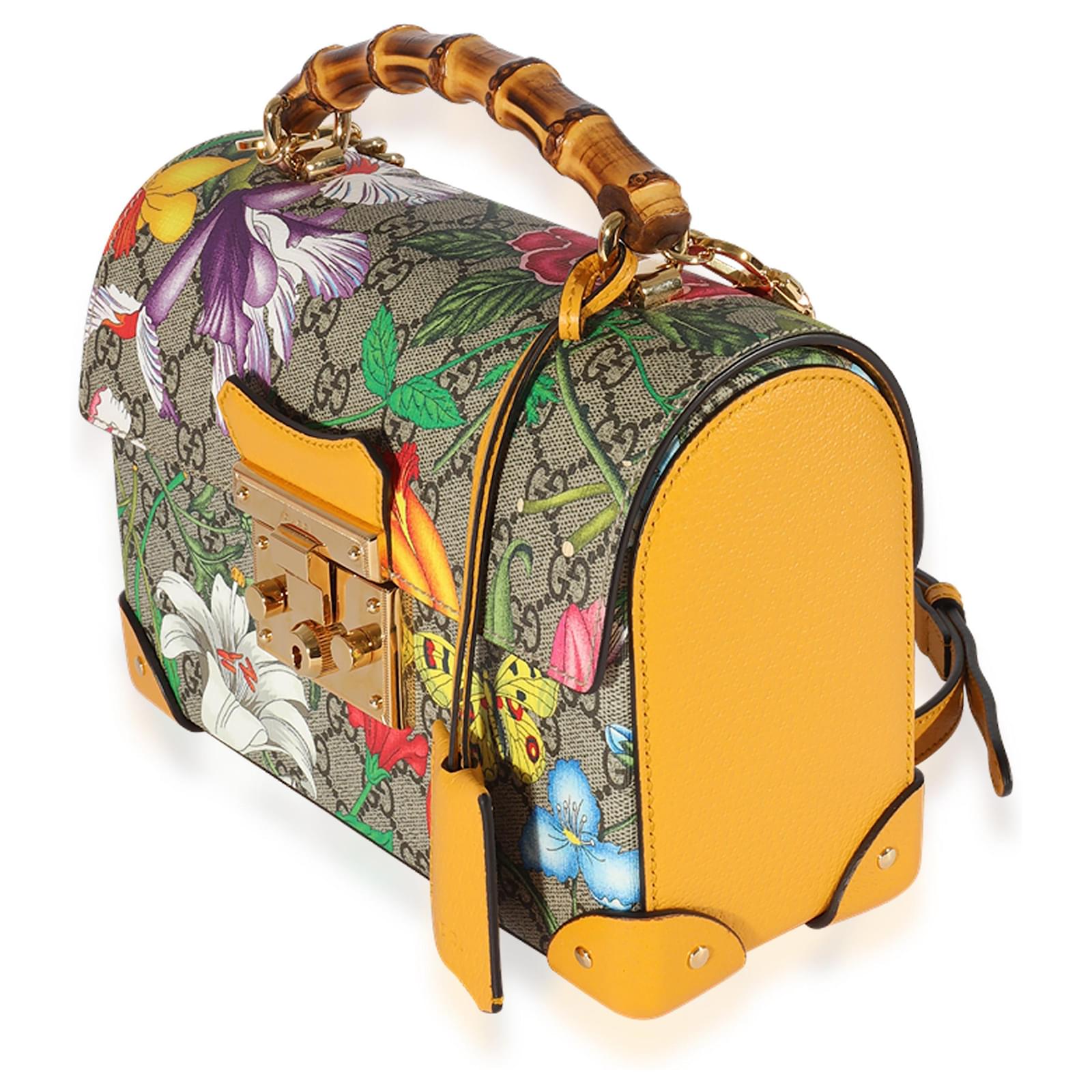 Gucci Multicolor Small GG Flora Bamboo Padlock Bag