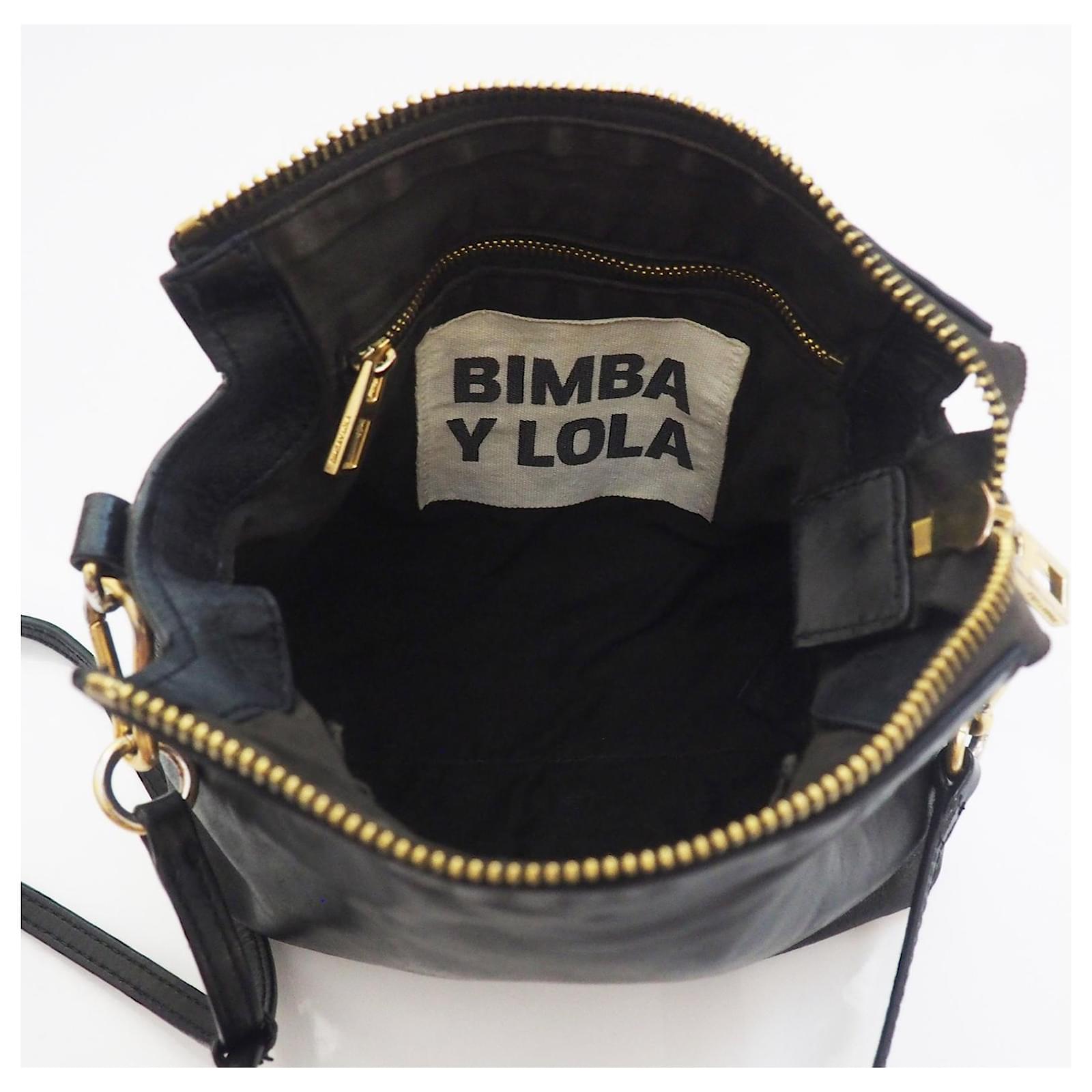 Bimba Y Lola Small Leather Crossbody Bag in Black