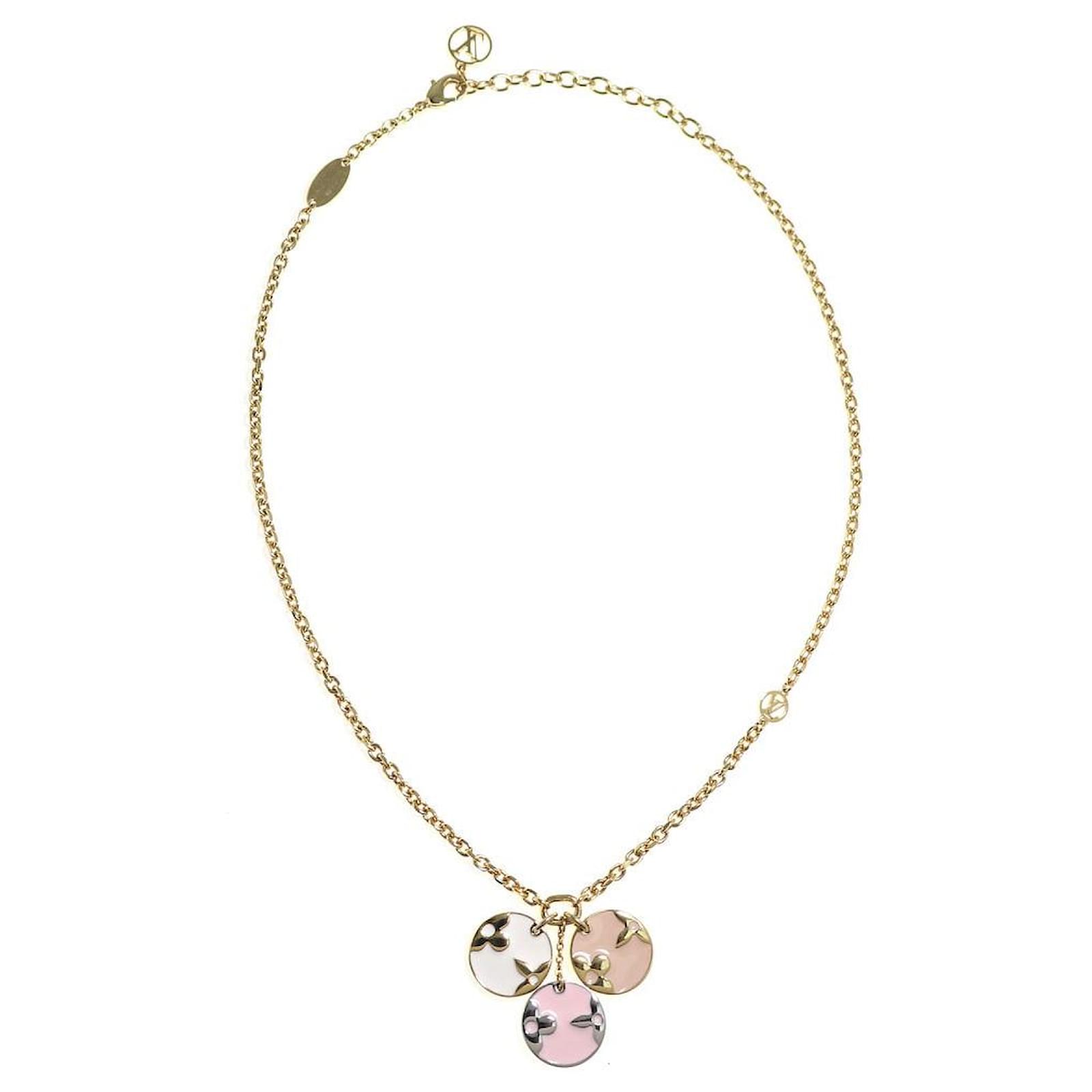 Louis Vuitton Collier Miss LV Necklace Pink White Gold hardware