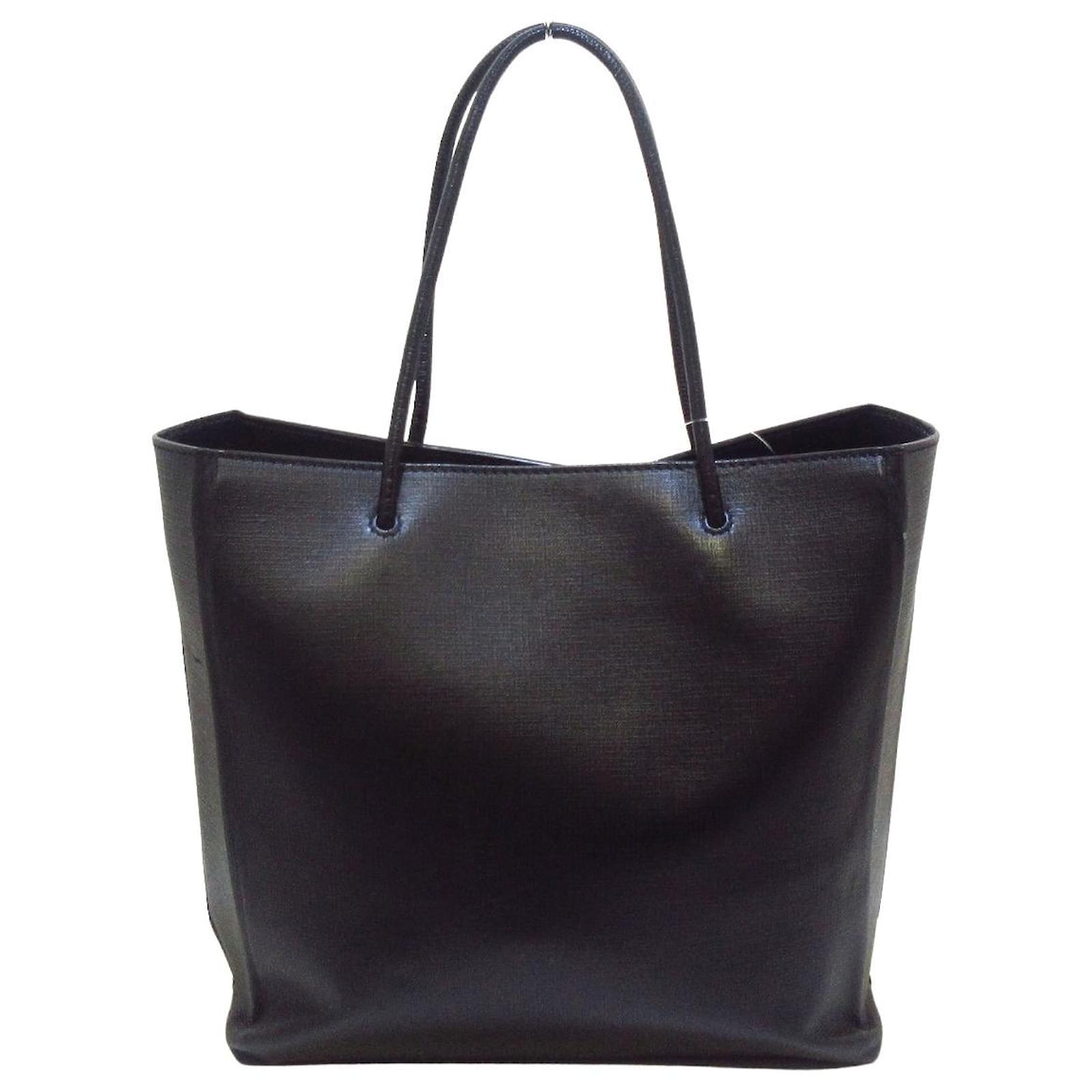 Balenciaga Men's Leather Shopper Phone Holder Black