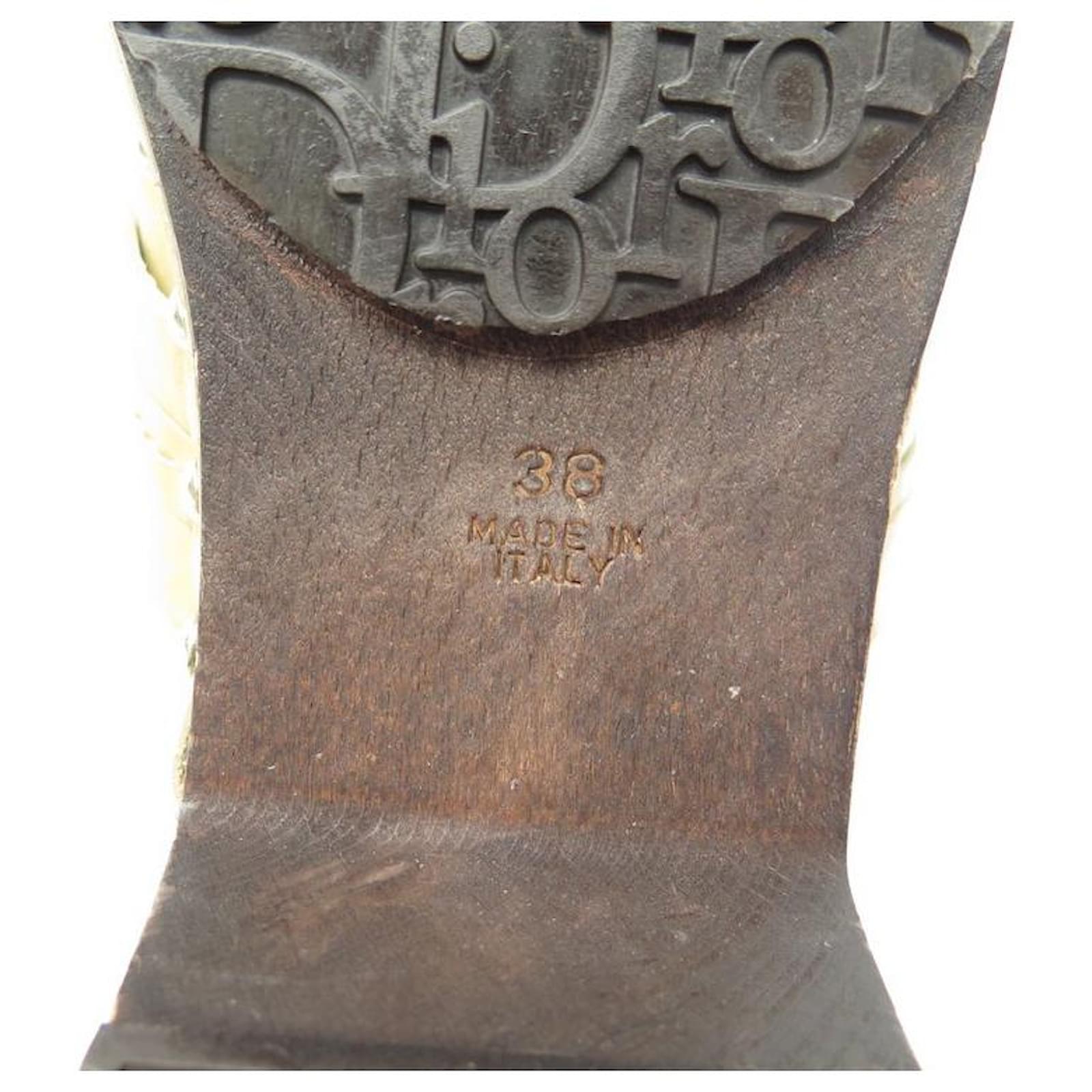 DIOR QUAKE SHOES 38 IT 39 FR CLOGS IN CAMEL SUEDE AND WOOD SUEDE SHOES