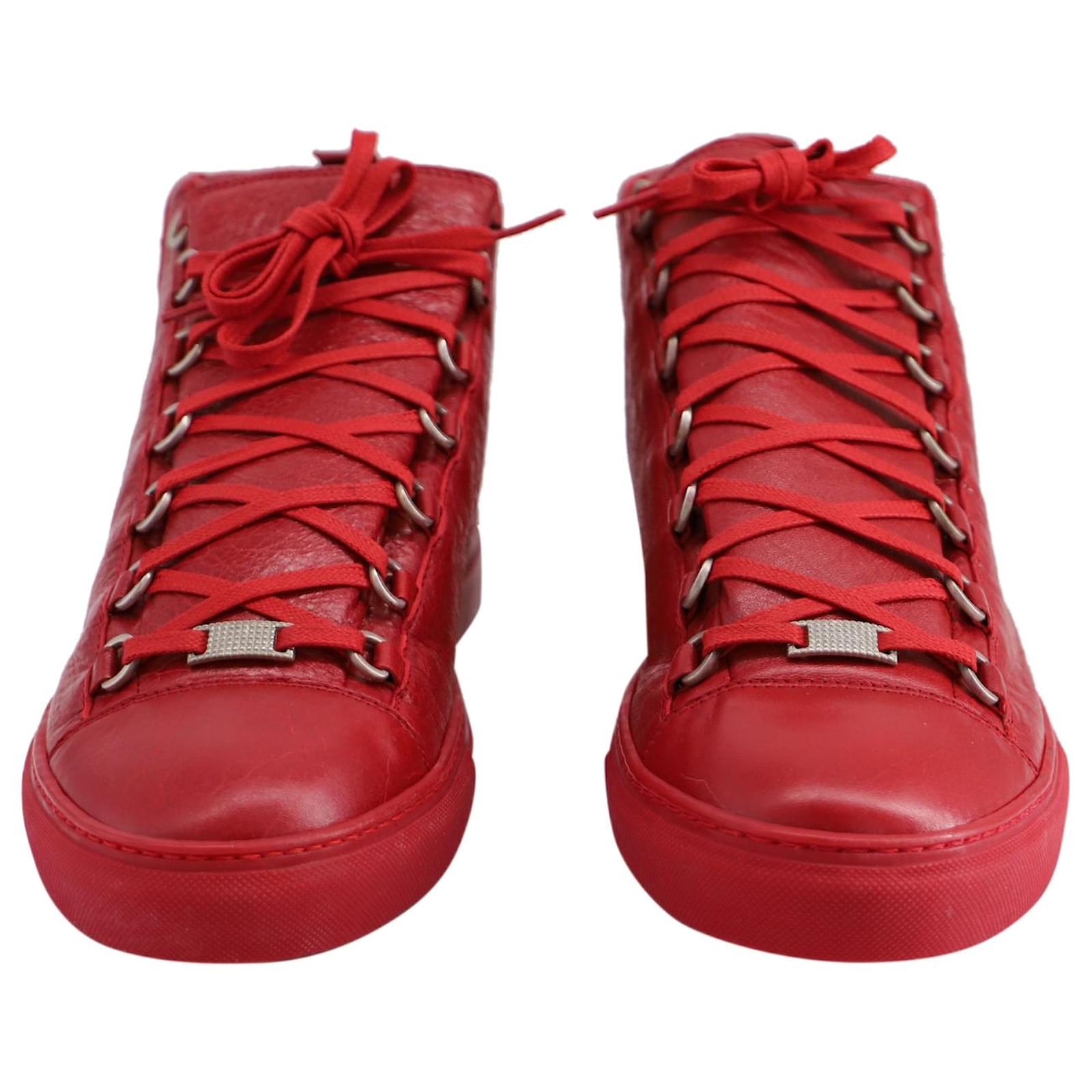 site Dij Beraadslagen Balenciaga Arena High-Top Sneakers in Shiny Red Lambskin Leather ref.685962  - Joli Closet