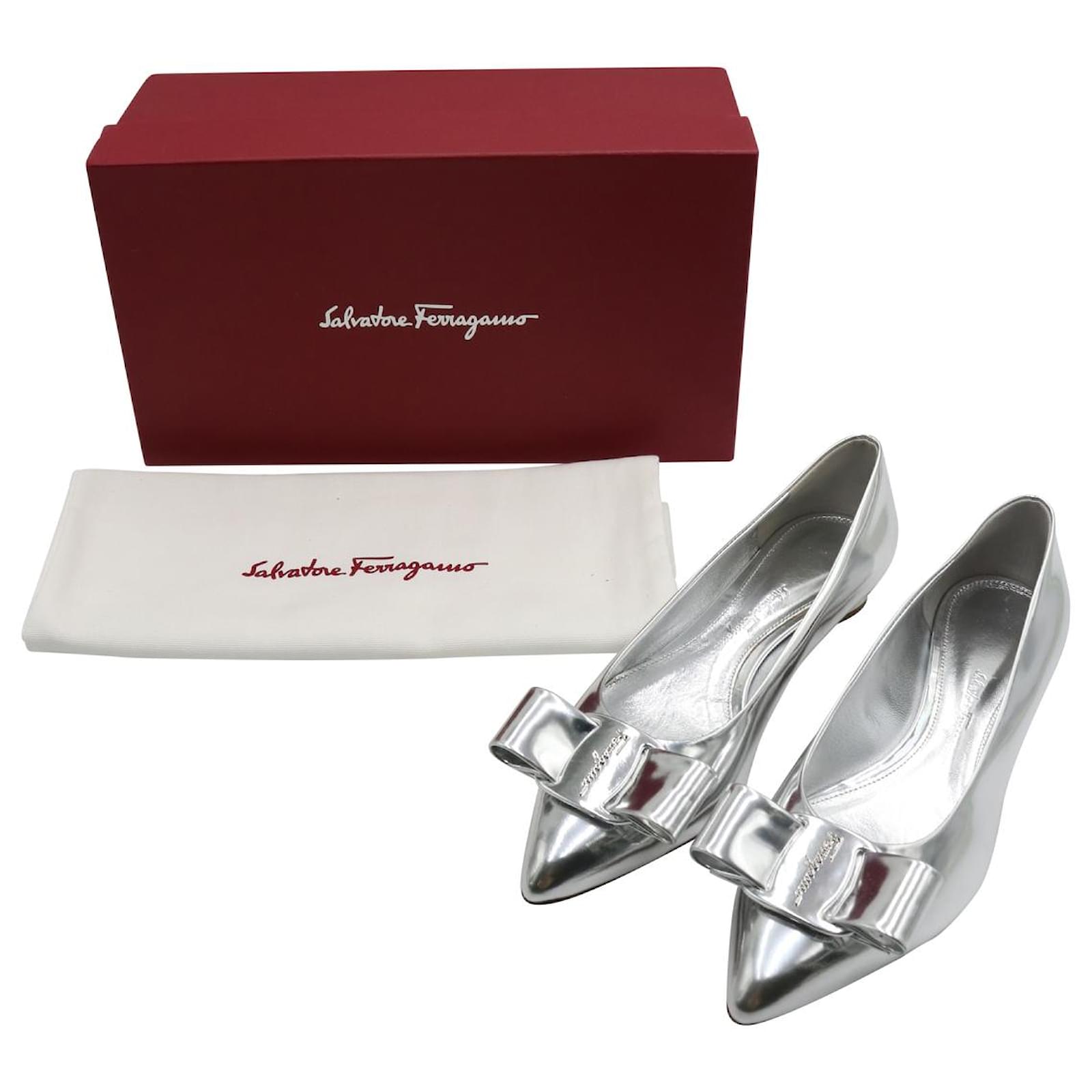 Salvatore Ferragamo Silver Pumps