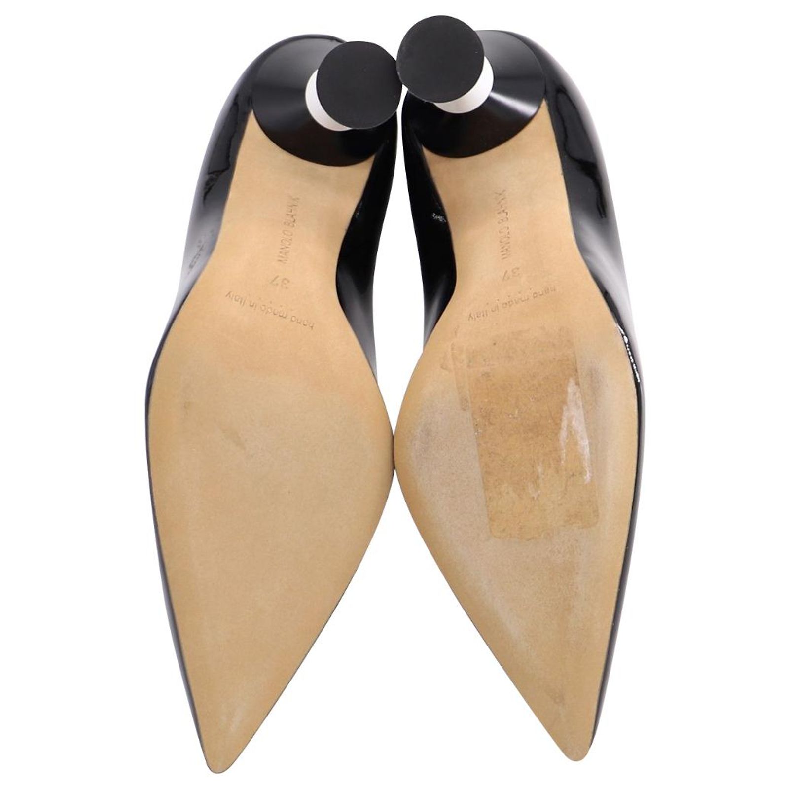 Escarpins Manolo Blahnik CATALINA 105 - Noir Verni - Talon Haut - Pointure 41 - Neuf Sans Boîte