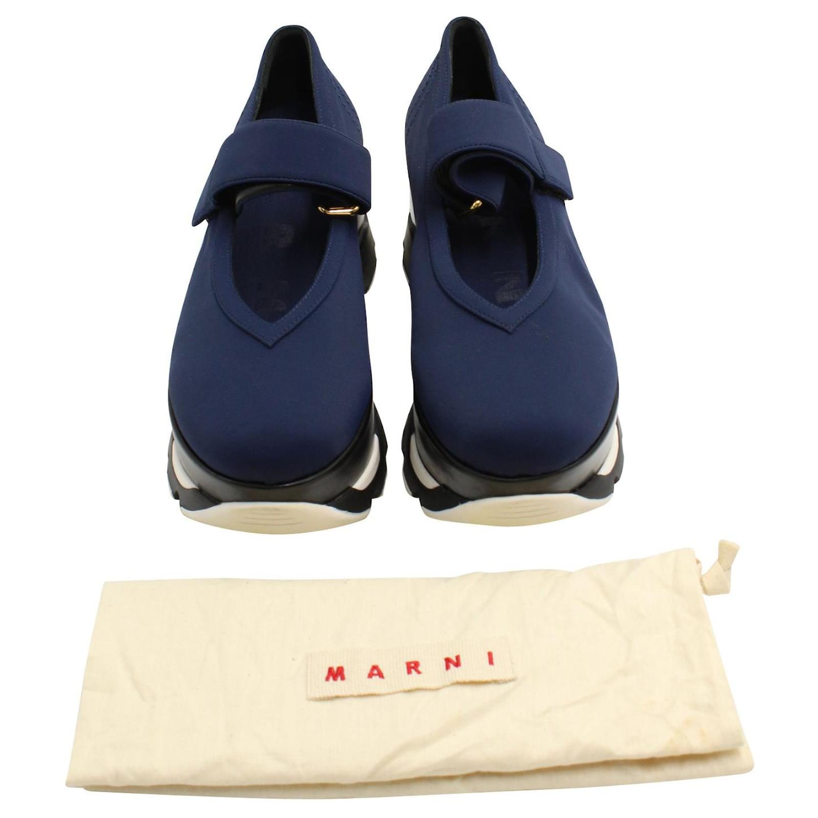 Marni Platform Mary Janes Blue Cotton ref.687277 - Joli Closet