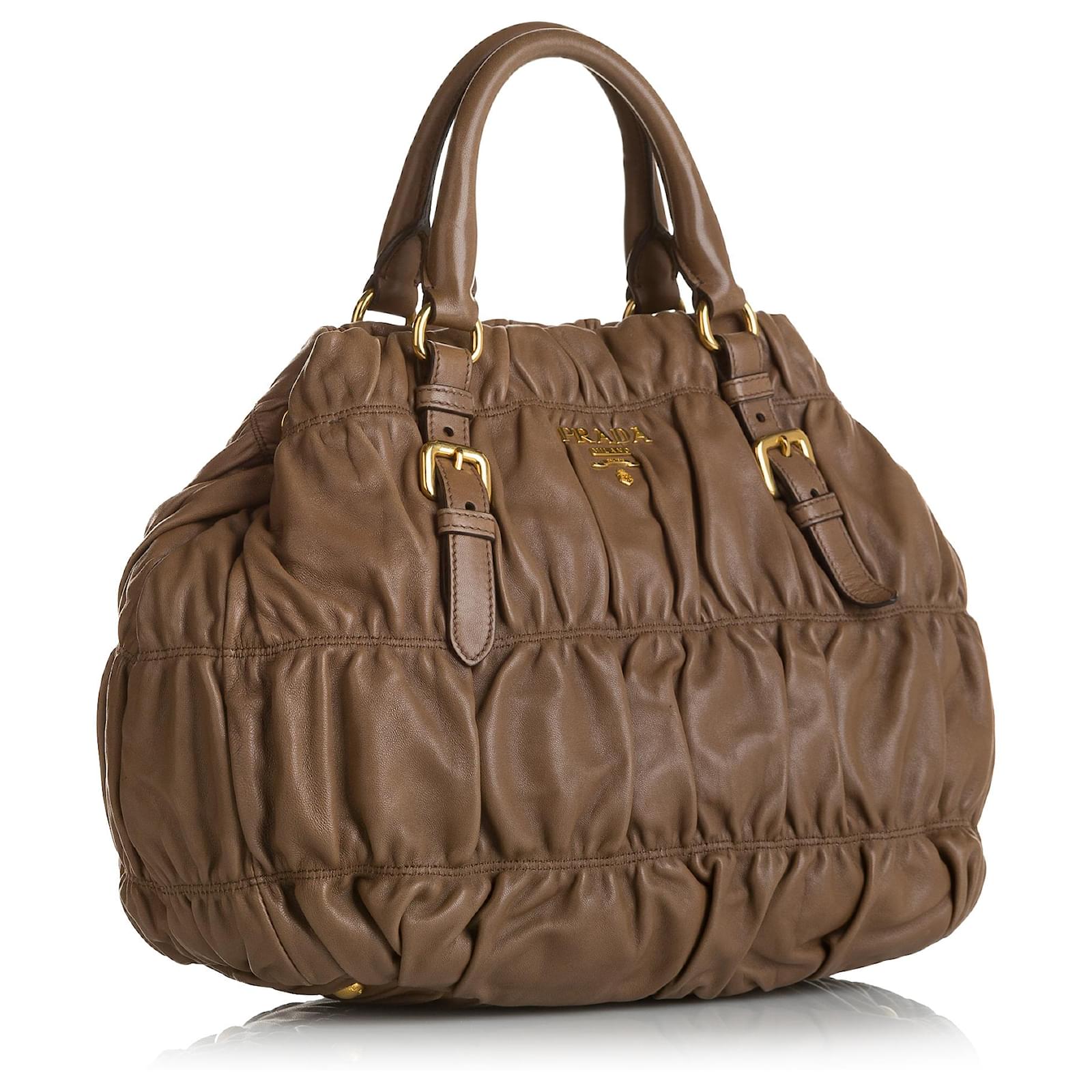 Sac Bandoulière Marron Cuir Gaufré Focus Paris - Taille Moyenne, Fabriqué En France, Occasion