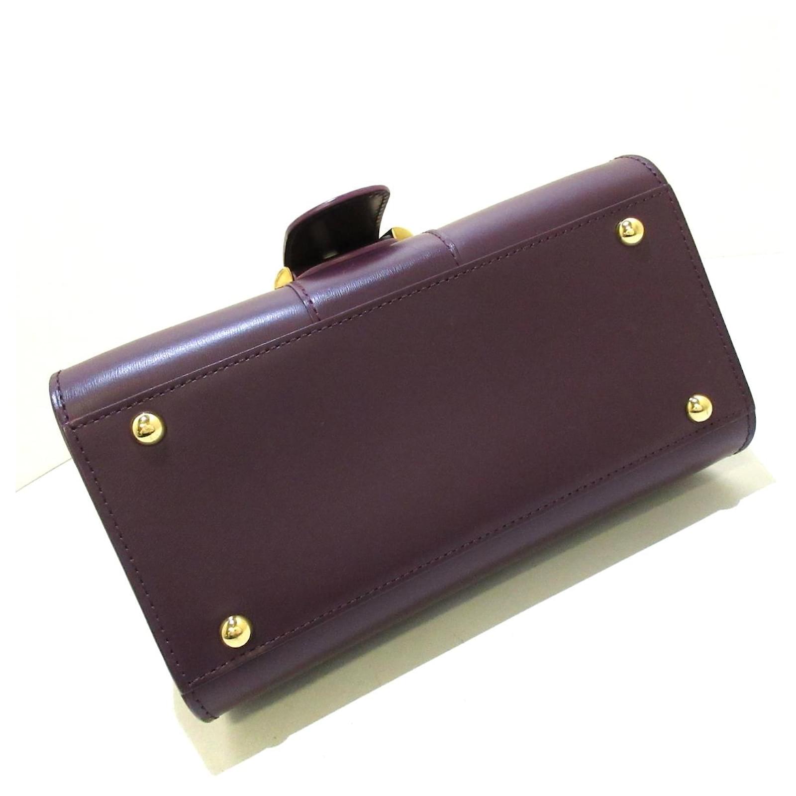 Delvaux - Authenticated Brillant Handbag - Pony-Style Calfskin Purple Plain for Women, Very Good Condition