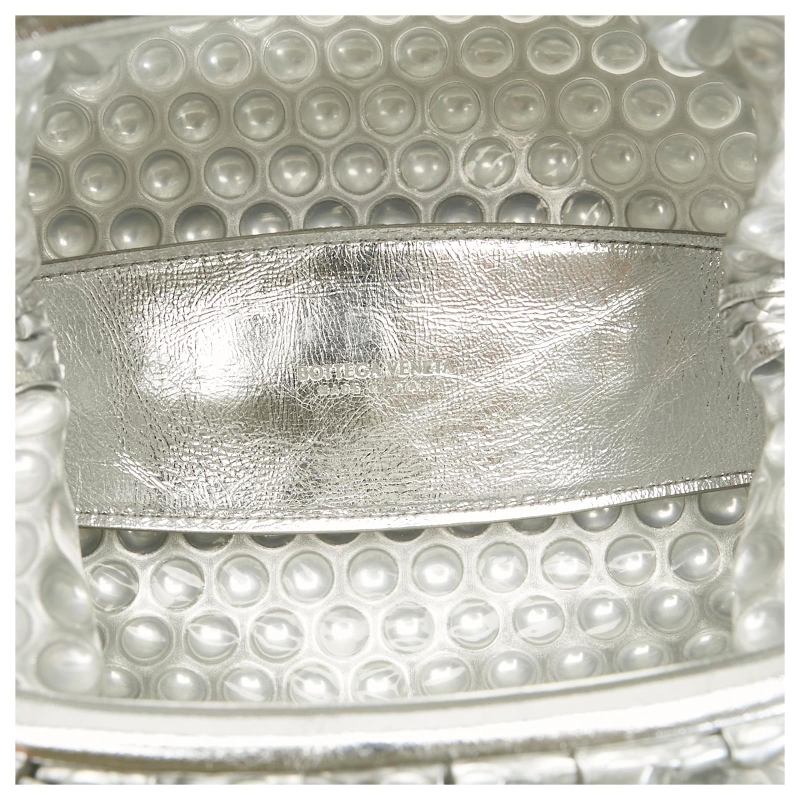 Bottega Veneta Silver The Mini Bubble Pouch Silvery Plastic