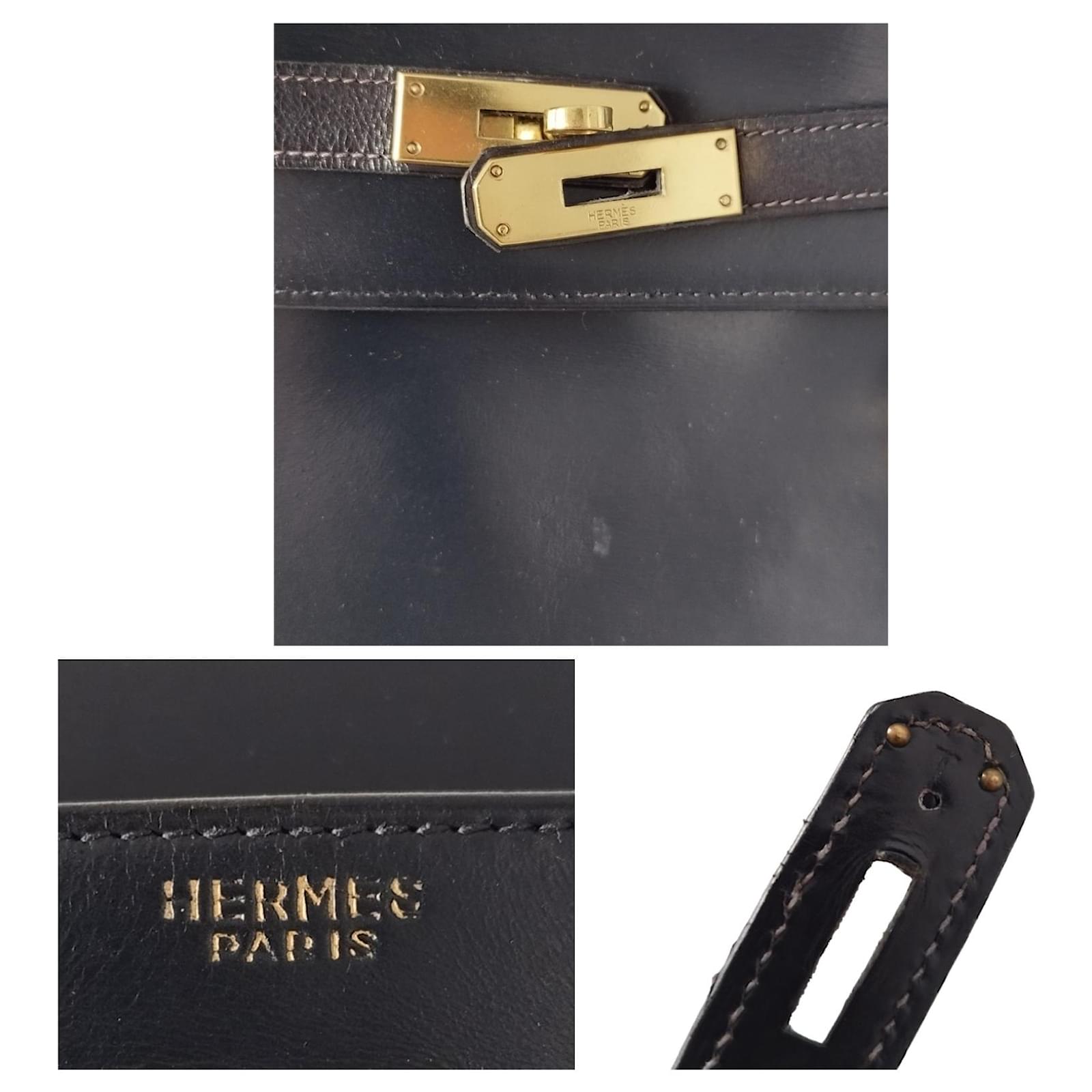 Hermes Kelly Box Leather Navy 32cm - ADL1385 – LuxuryPromise