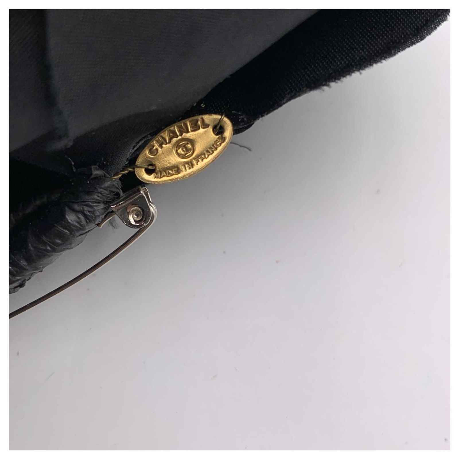 Broche Vintage Camélia En Verre Noir - Pâte De Verre - Neuf Sans Emballage