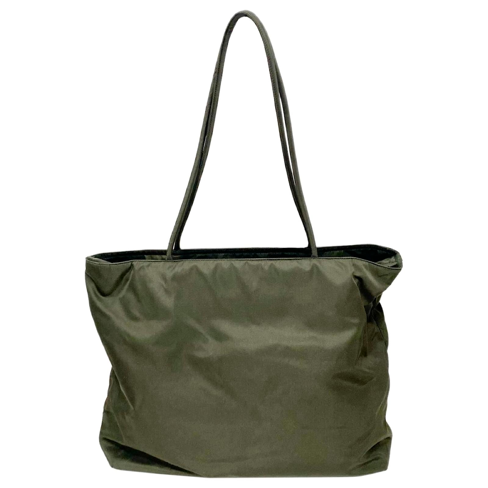 Green Nylon Tessuto City Tote Bag