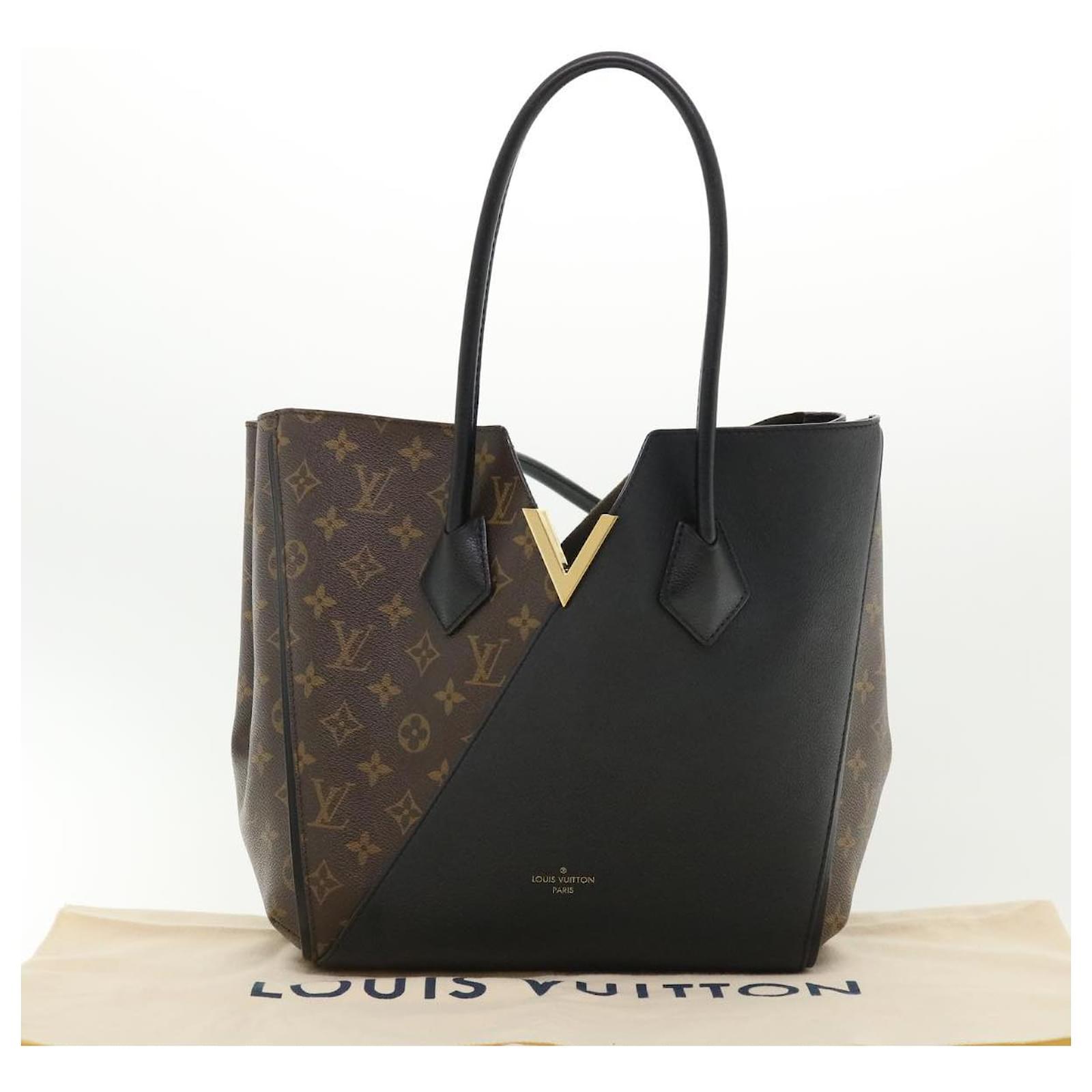 Louis Vuitton Monogram Canvas and Black Leather Kimono MM Tote Bag