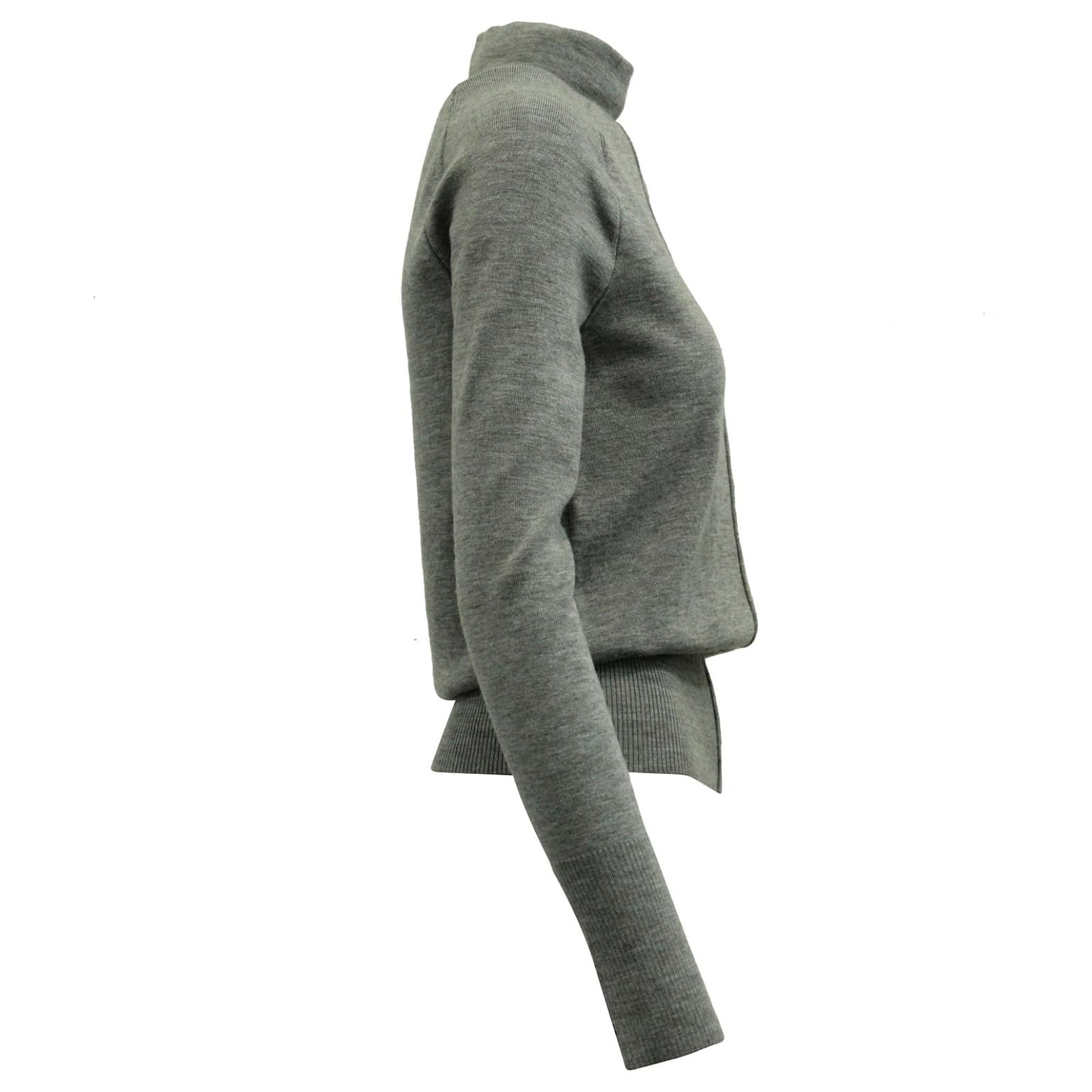 Chloé Chloe Col Roulé avec Pull à Col Trou de Clé en Laine Grise ref ...