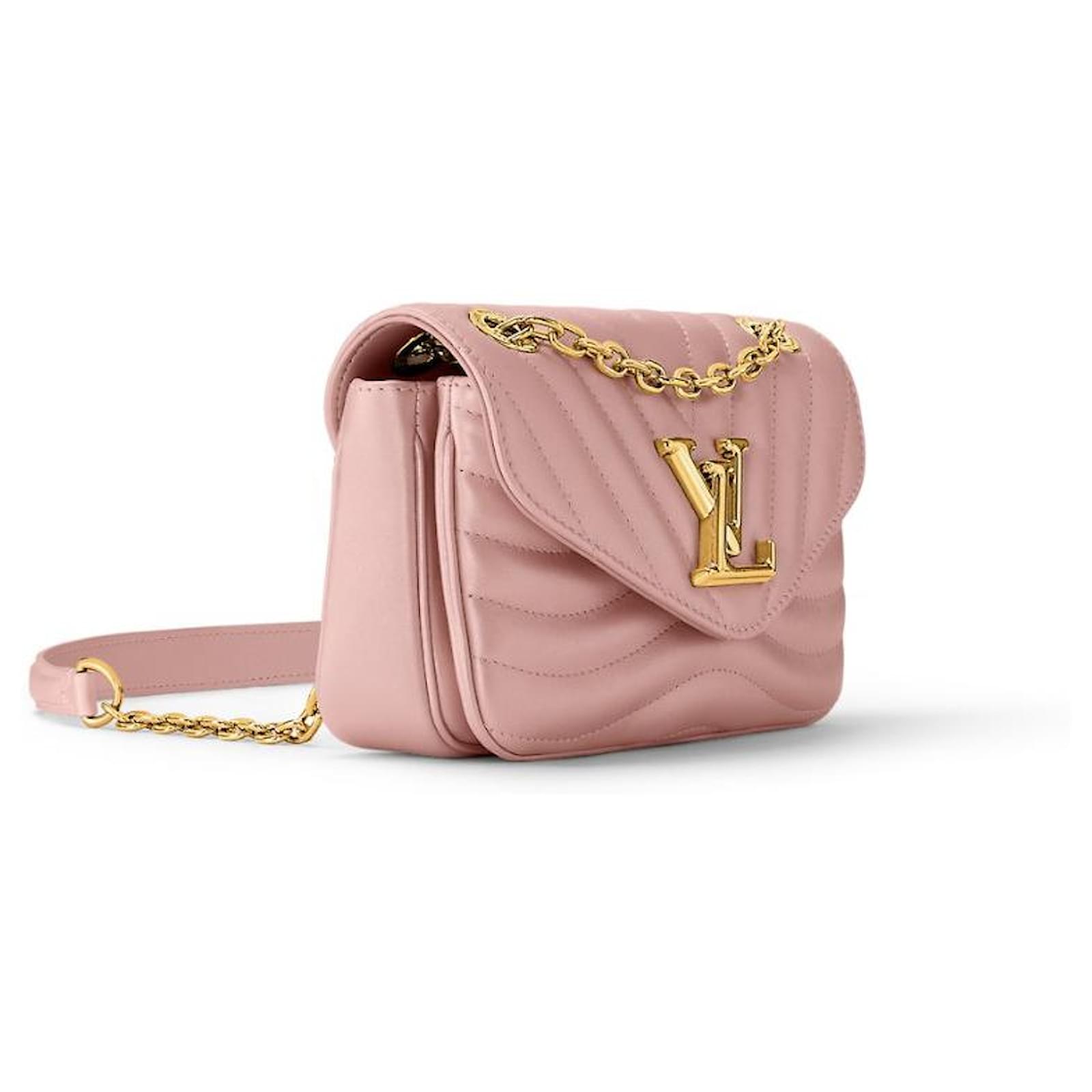 LOUIS VUITTON New Wave Chain MM Calfskin Leather Shoulder Bag Rose Pin