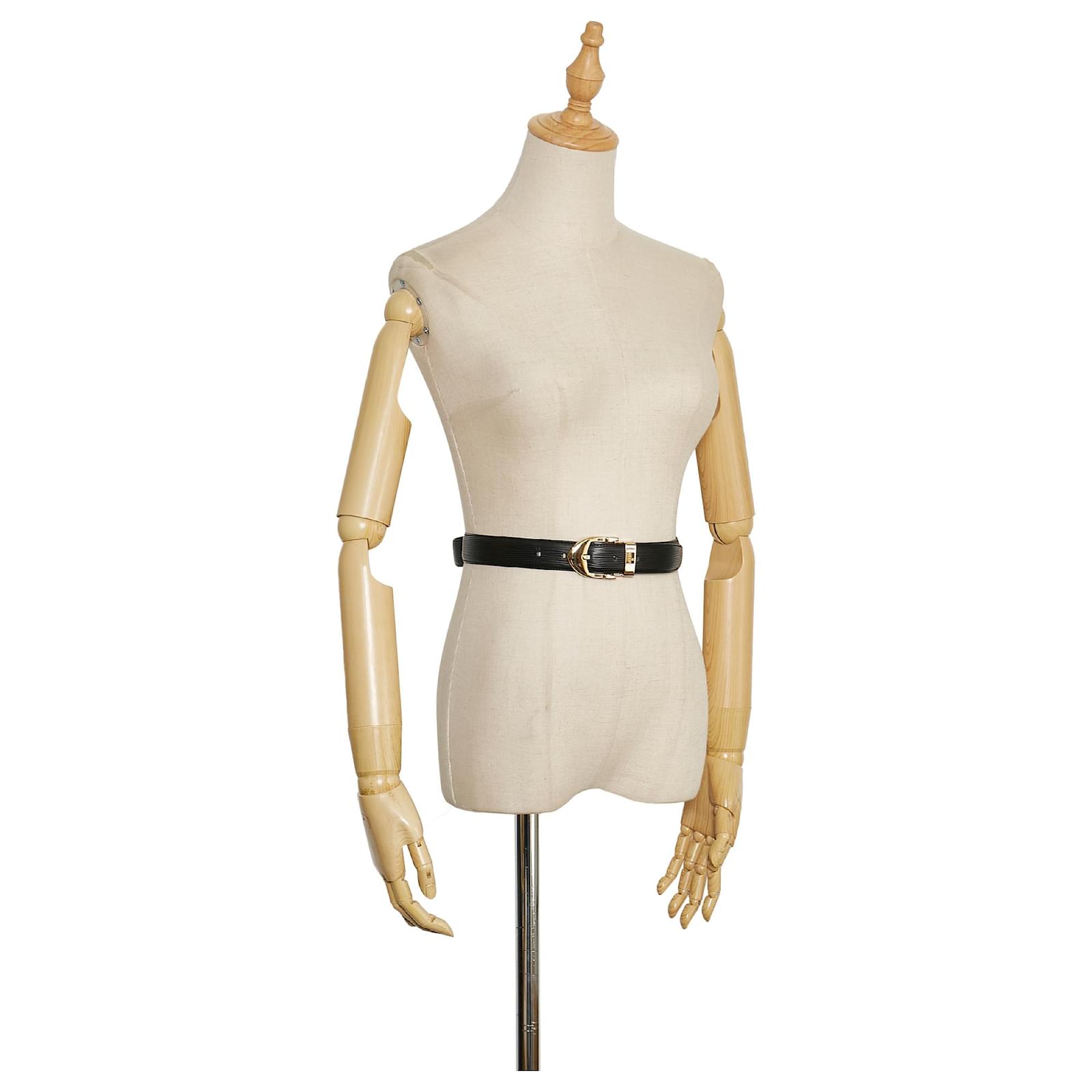 Cintura Louis Vuitton Epi Ceinture nera Nero D'oro Pelle Metallo ref.220738  - Joli Closet