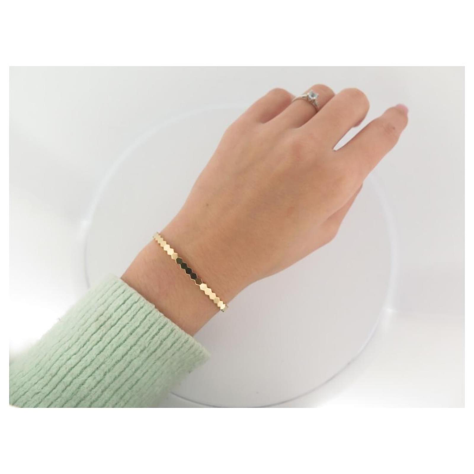 NEW CHAUMET BEE MY LOVE BRACELET 4MM YELLOW GOLD 18K 083438