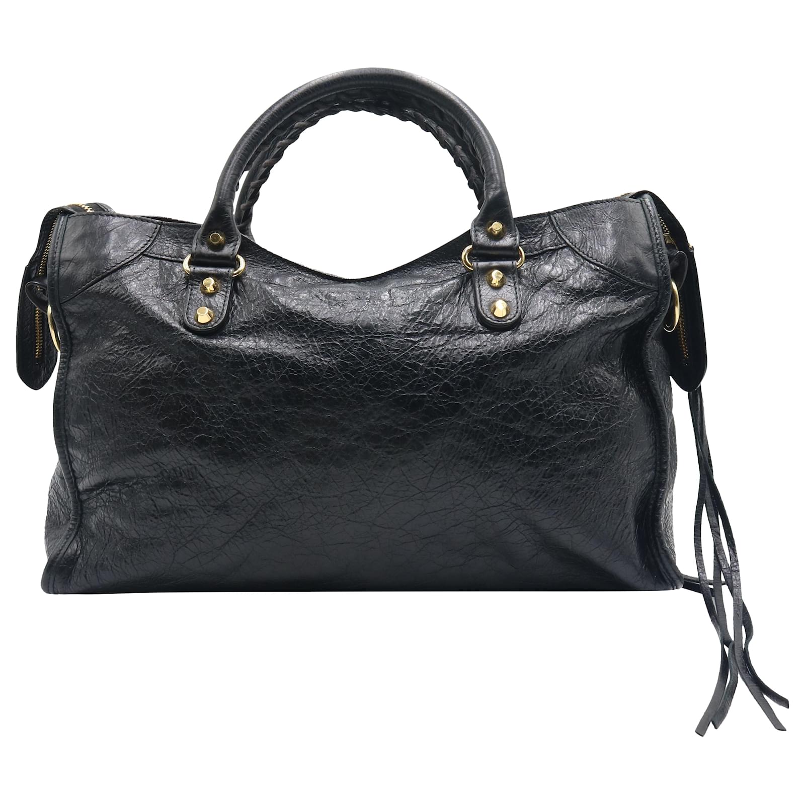 Balenciaga Motorcycle City Bag in Black Chevre Leather ref