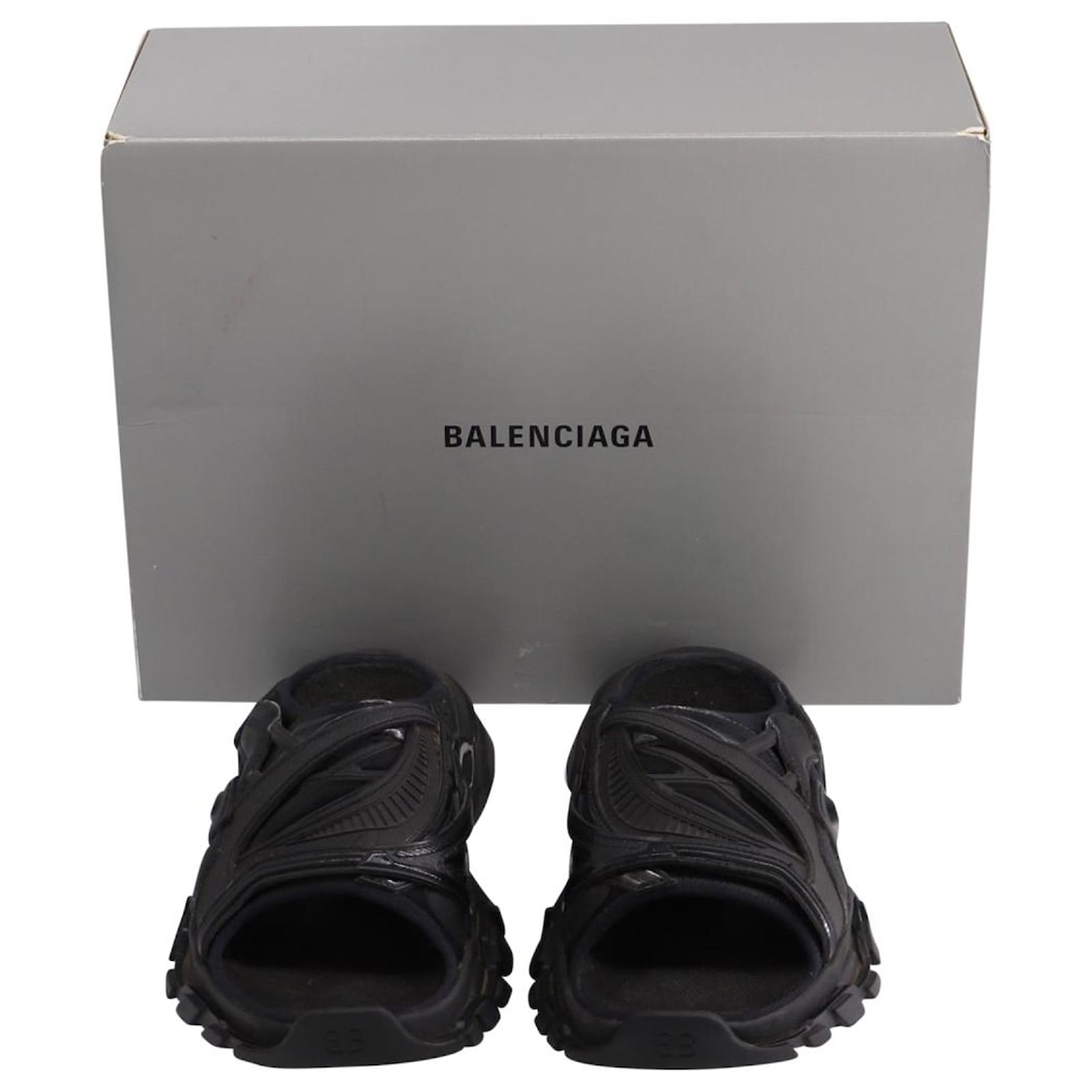 靴 Balenciaga Track Slide Sandal Black 40 Balenciaga Track Sandal Black – Kicks Machine