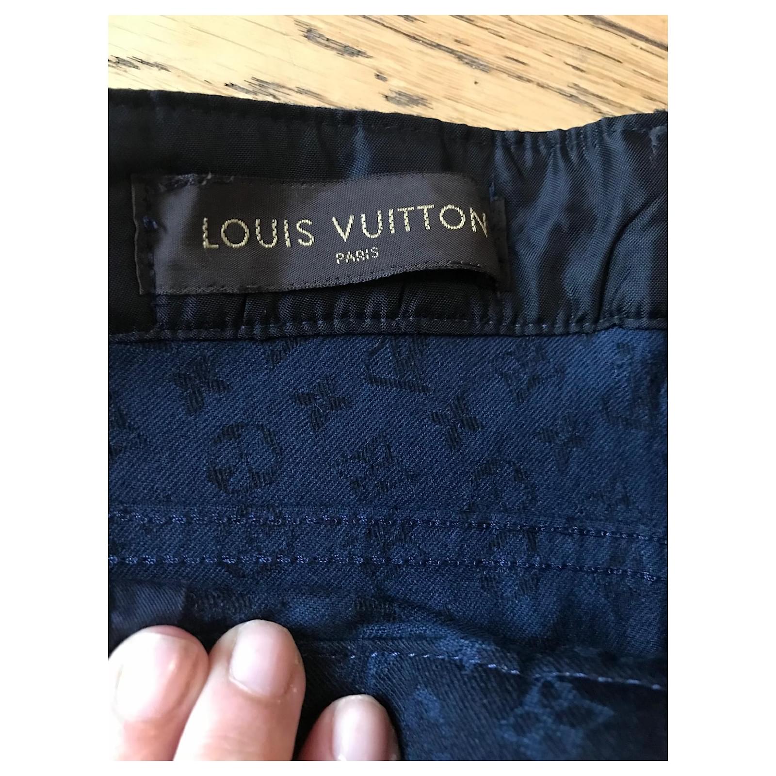 Louis Vuitton - Authenticated Jean - Cotton - elasthane Blue Plain For Woman, Very Good condition