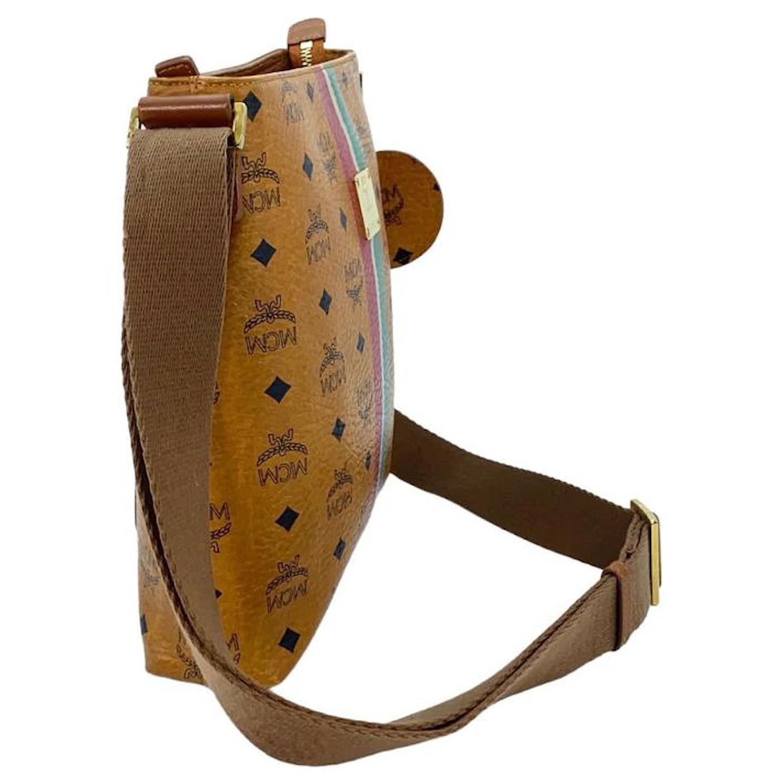 MCM MESSENGER BAG CROSSBODY COGNAC STRIPE ref.692557 Joli Closet