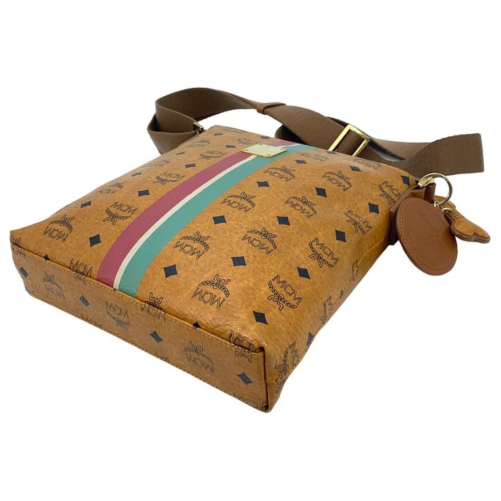 MCM MESSENGER BAG CROSSBODY COGNAC STRIPE ref.692557 Joli Closet