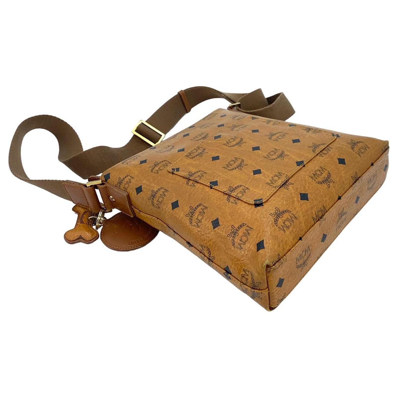 MCM MESSENGER BAG CROSSBODY COGNAC STRIPE ref.692557 Joli Closet