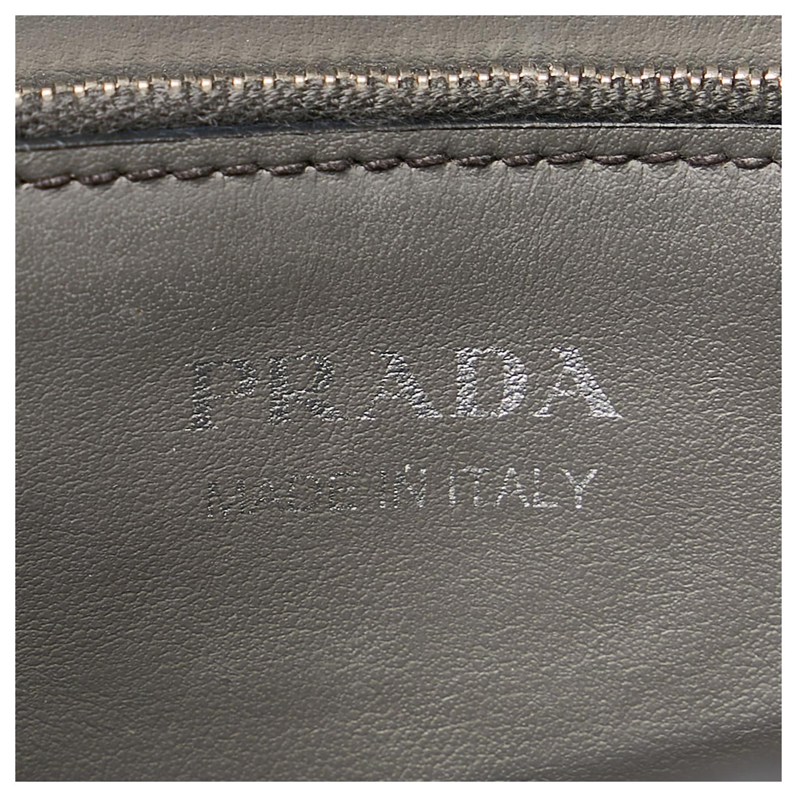 Prada Gray City Calf & Saffiano Elektra Crossbody Bag Grey Leather