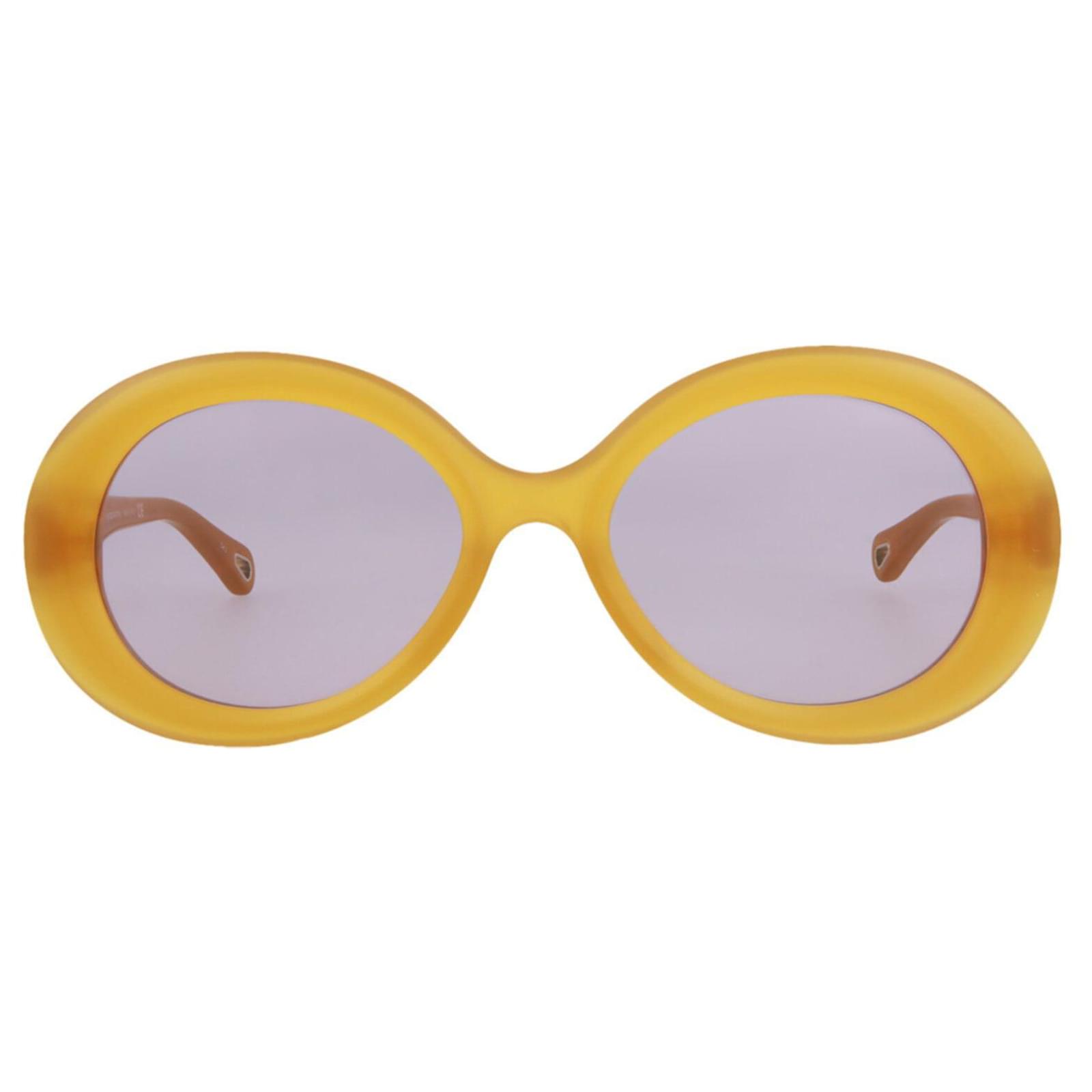 Chloé Round-Frame Bio Acetate Sunglasses Yellow ref.692984 - Joli Closet