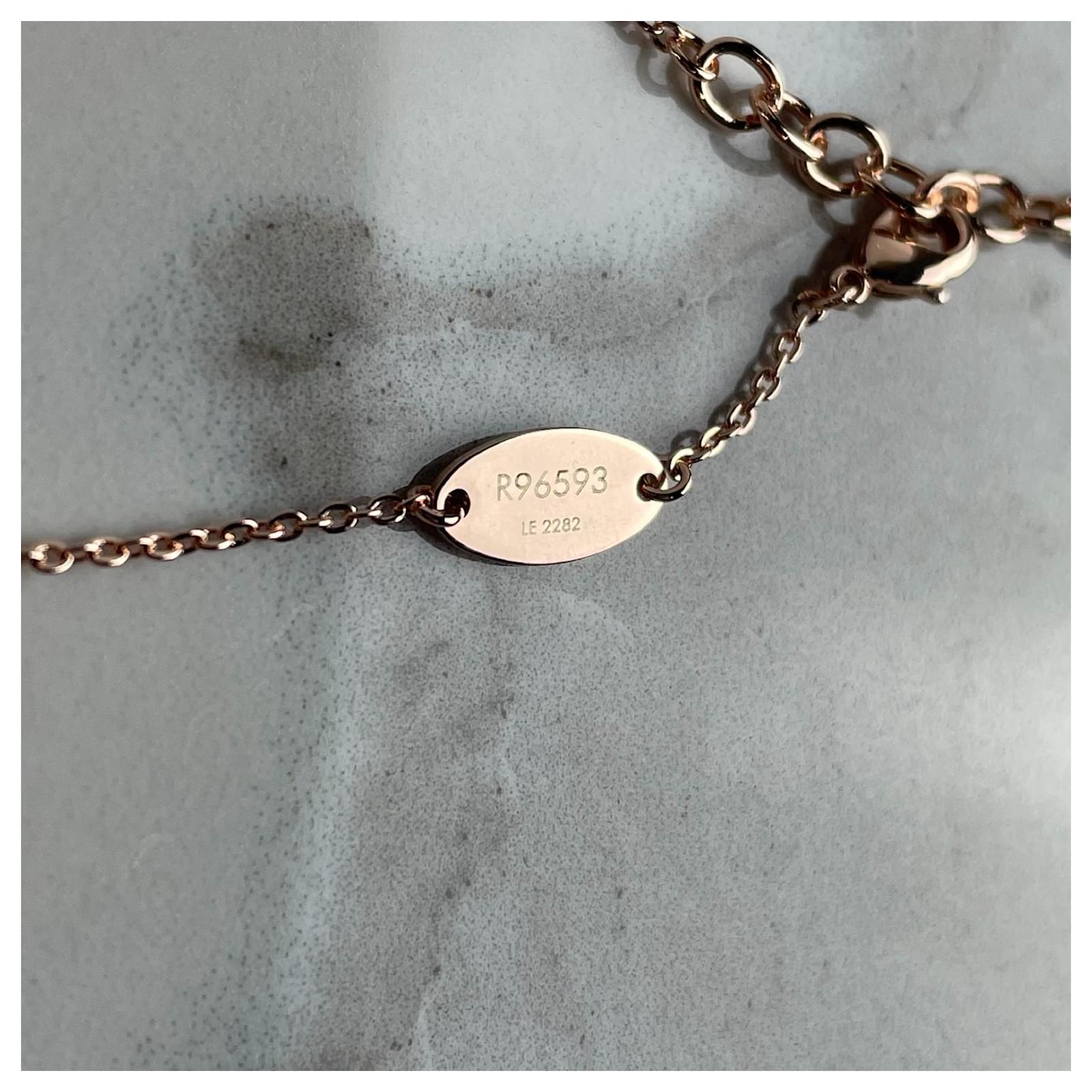 Louis Vuitton Precious Nanogram Tag Necklace Silvery Pink Metal ref.711376  - Joli Closet