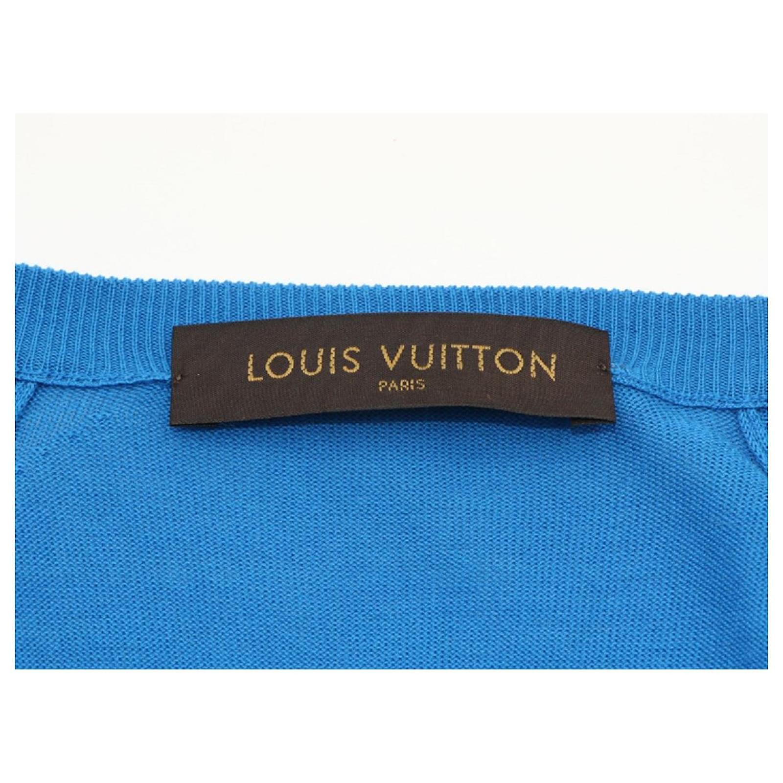 Maglione con scollo a V Louis Vuitton Blu Cotone ref.693962 - Joli