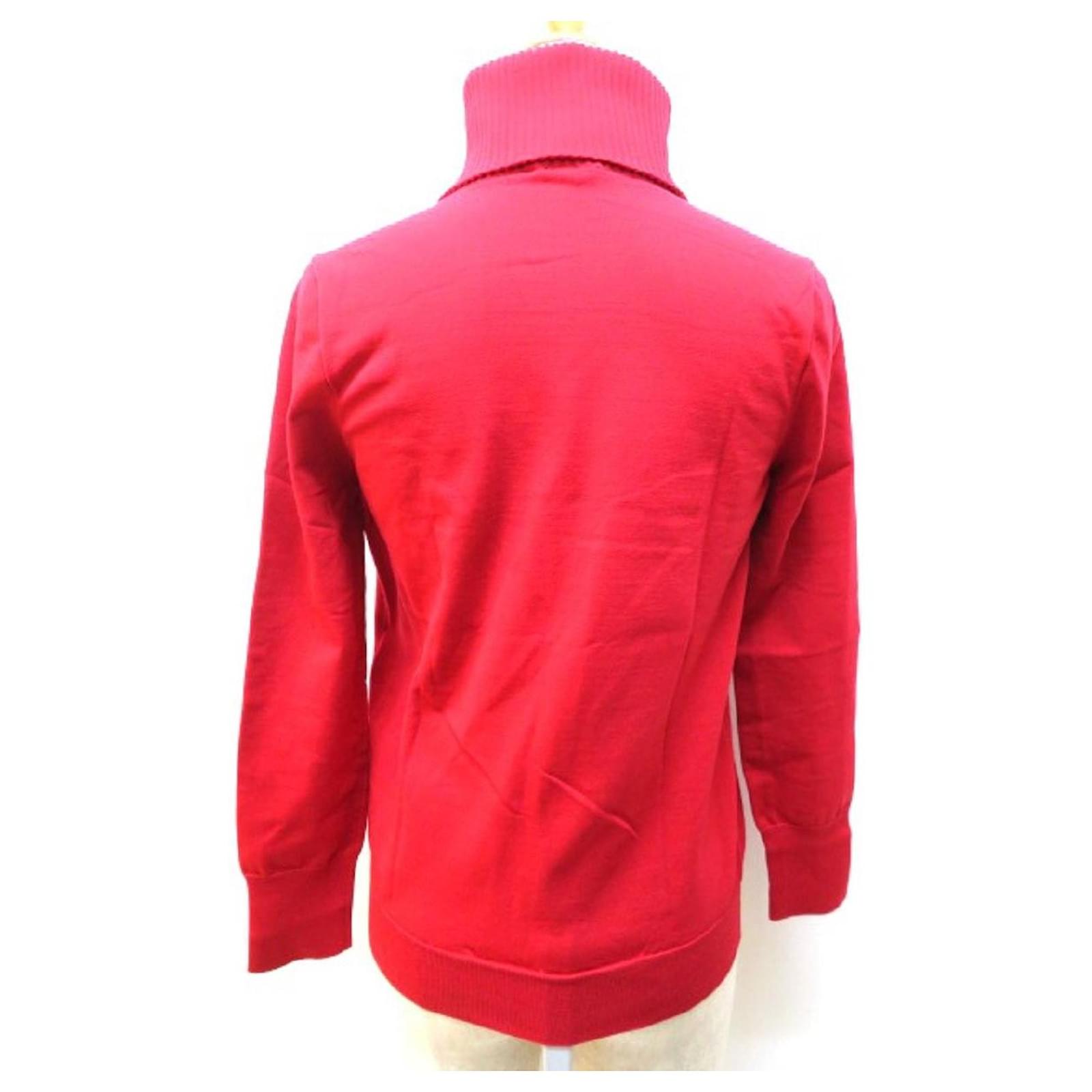 Maglione a collo alto con mezza zip Louis Vuitton in lana rossa