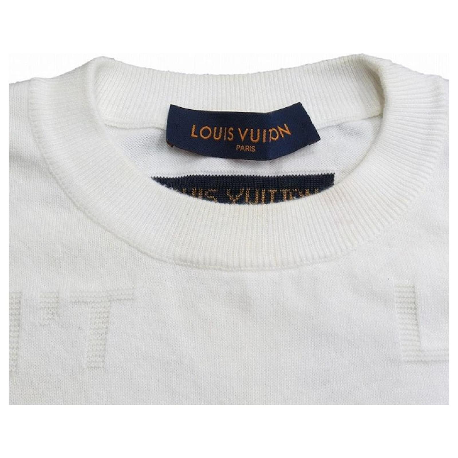 Louis Vuitton Sweater T-shirt Cut White Silk Cotton ref.693991