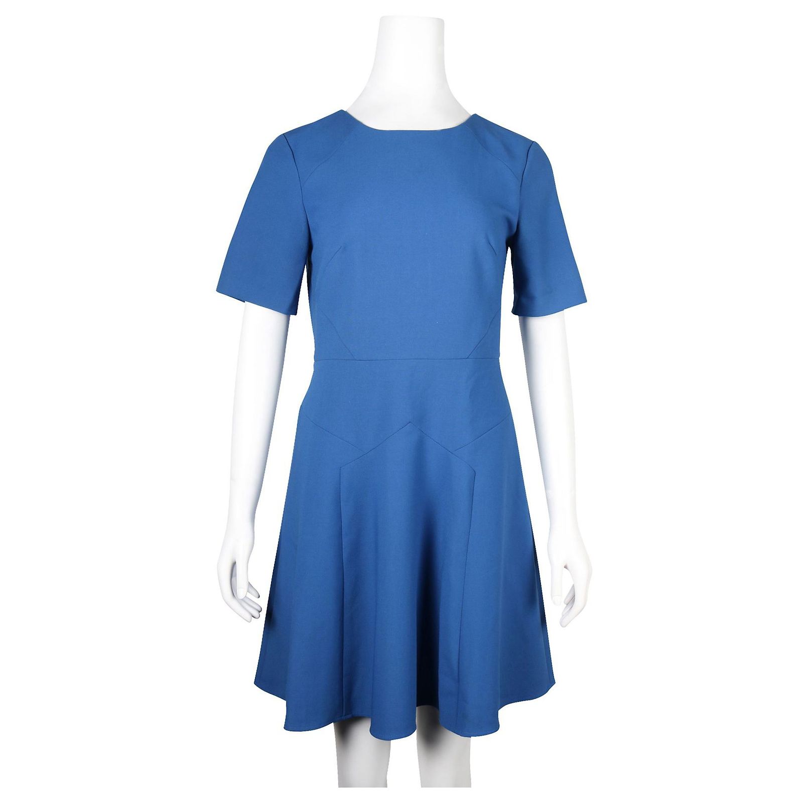 Robe Cocktail Tibi Taille 6 - Néoprène Tricoté Bleu - Mini Décalée - Neuf Avec étiquettes