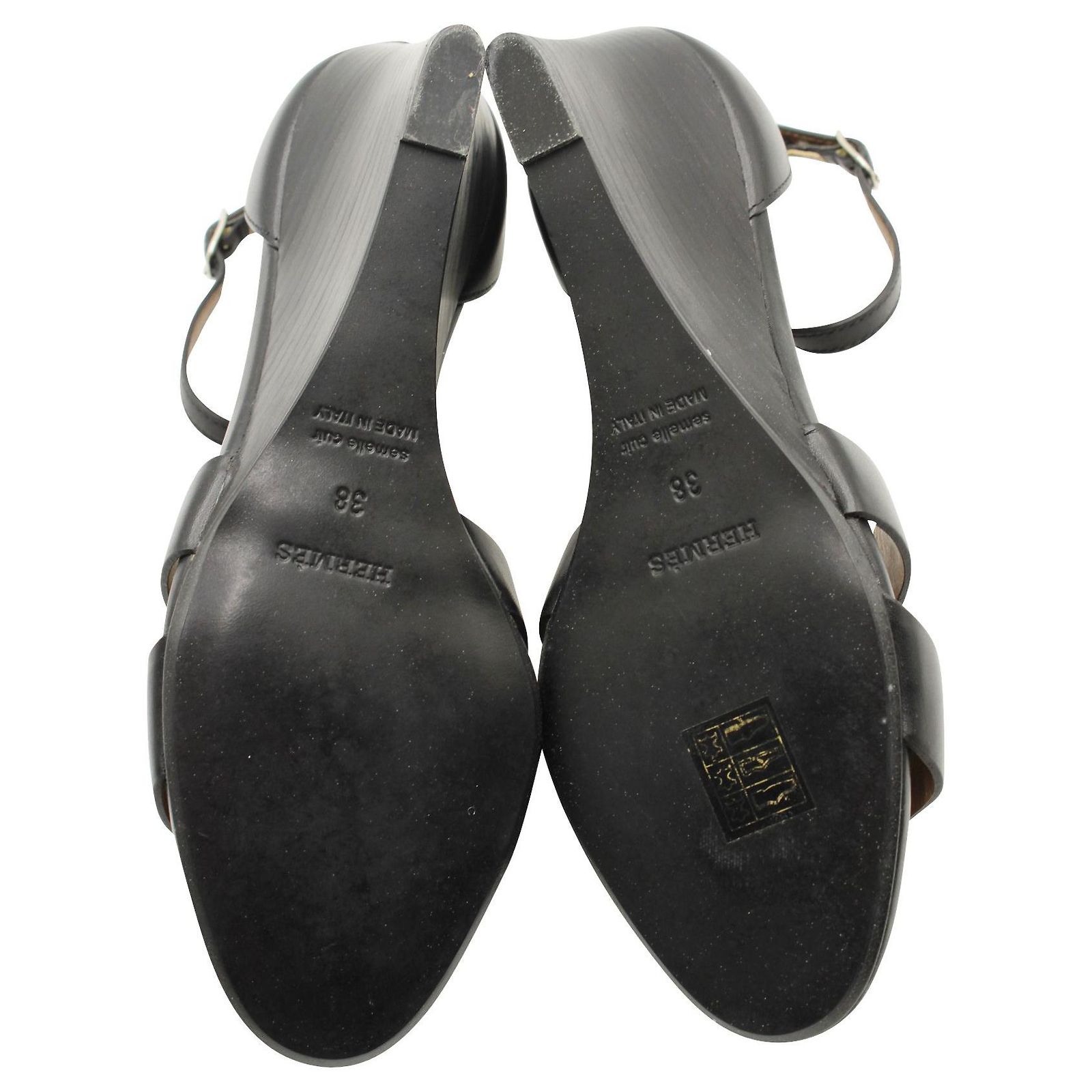 Sandales Hermès Électra - Noir Cuir - Talon Haut - Pointure 39 - Neufes Avec Boîte D'Origine