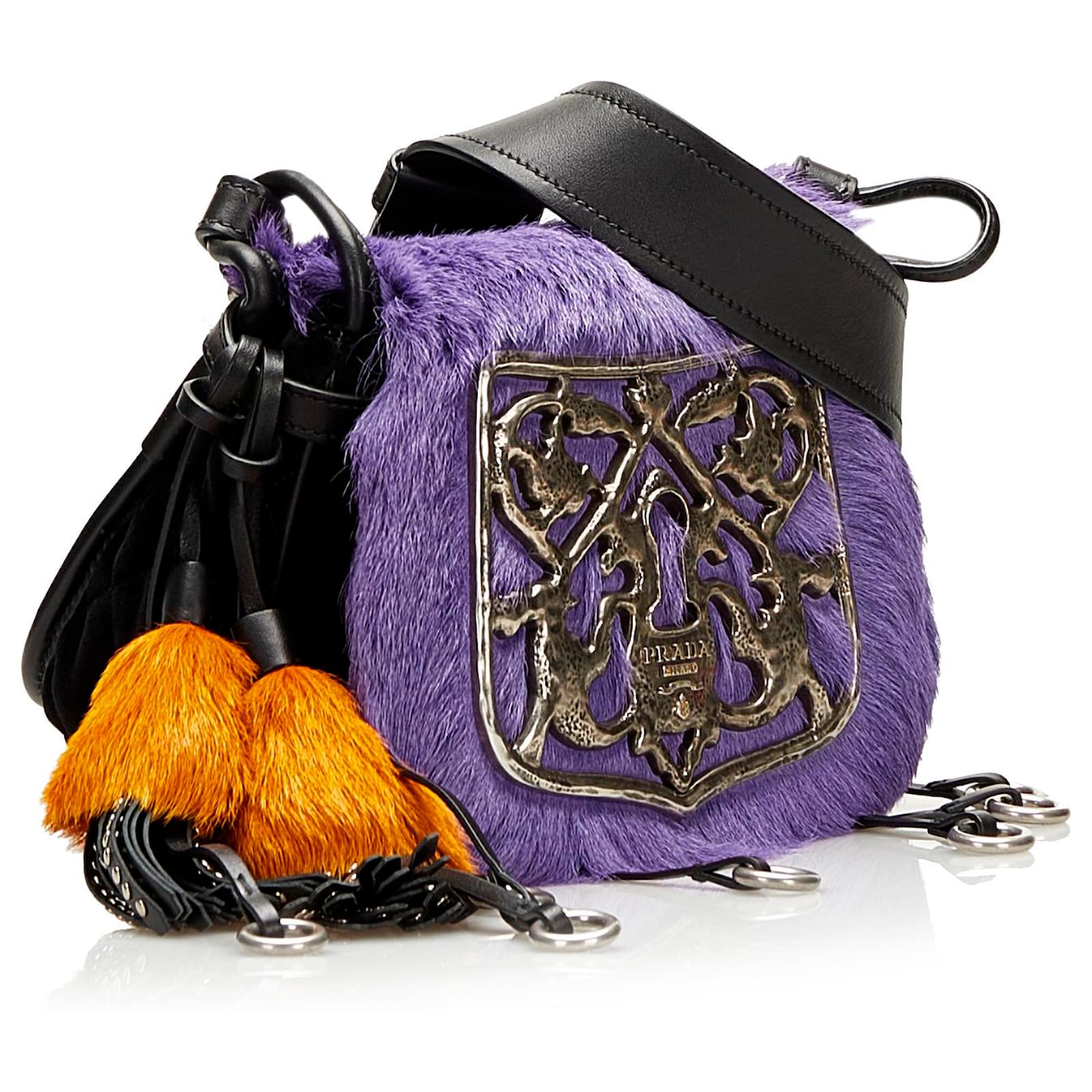 Prada Purple Calf Hair and Velluto Corsaire Crossbody Bag Velvet ref.696214  - Joli Closet