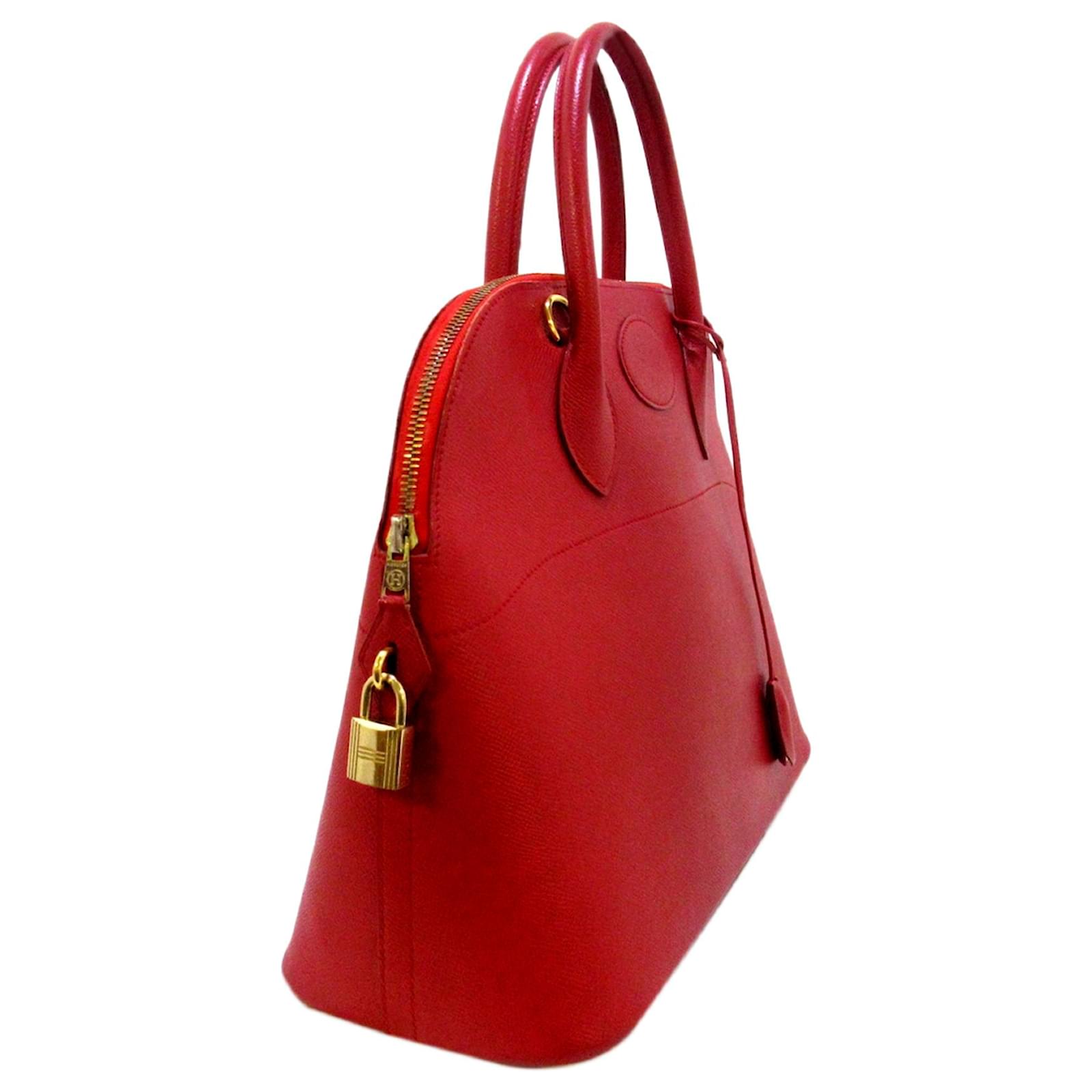 Hermes Bolide 35 cm Handbag in Red Epsom Leather