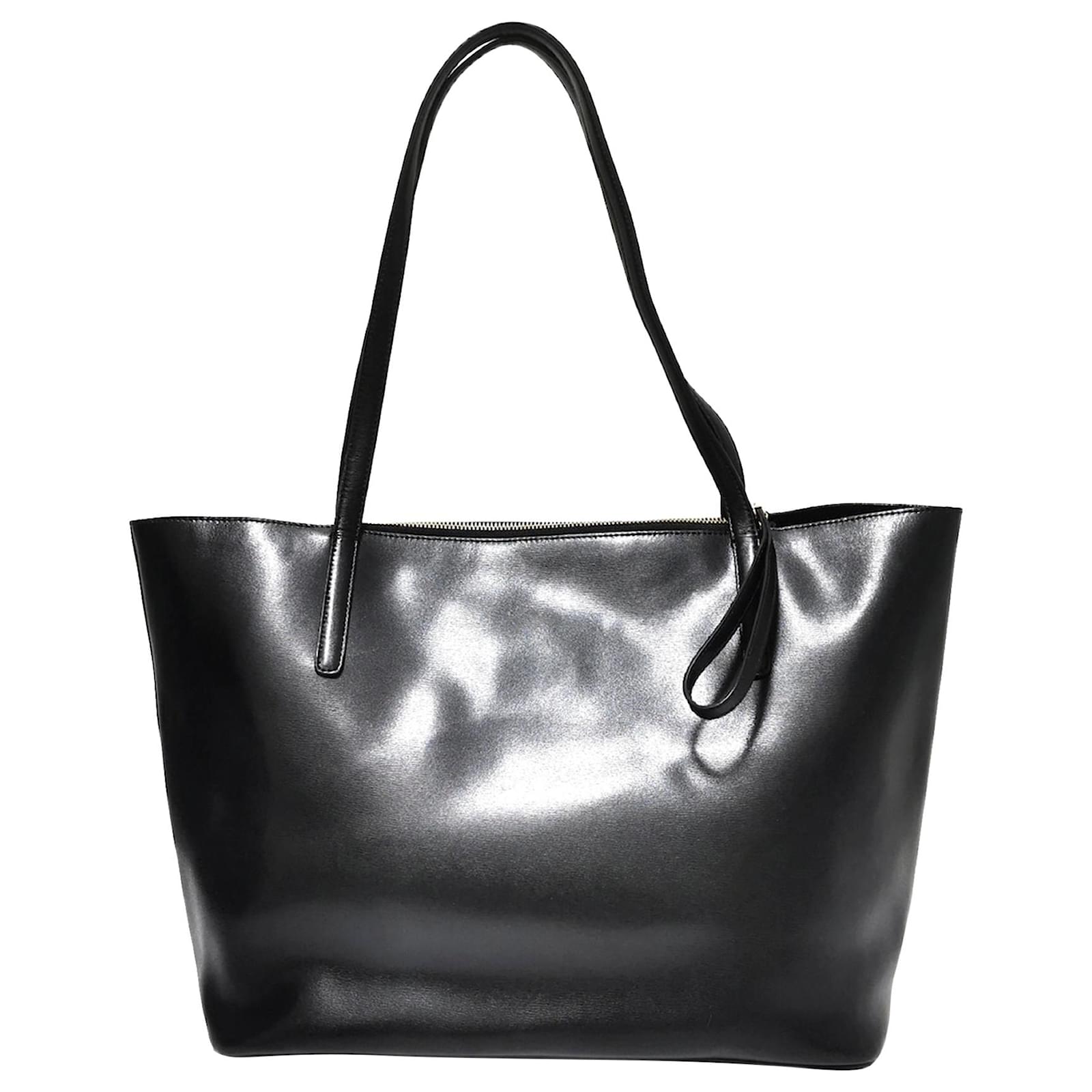 Salvatore Ferragamo Ferragamo Black Gancini Leather Tote Bag