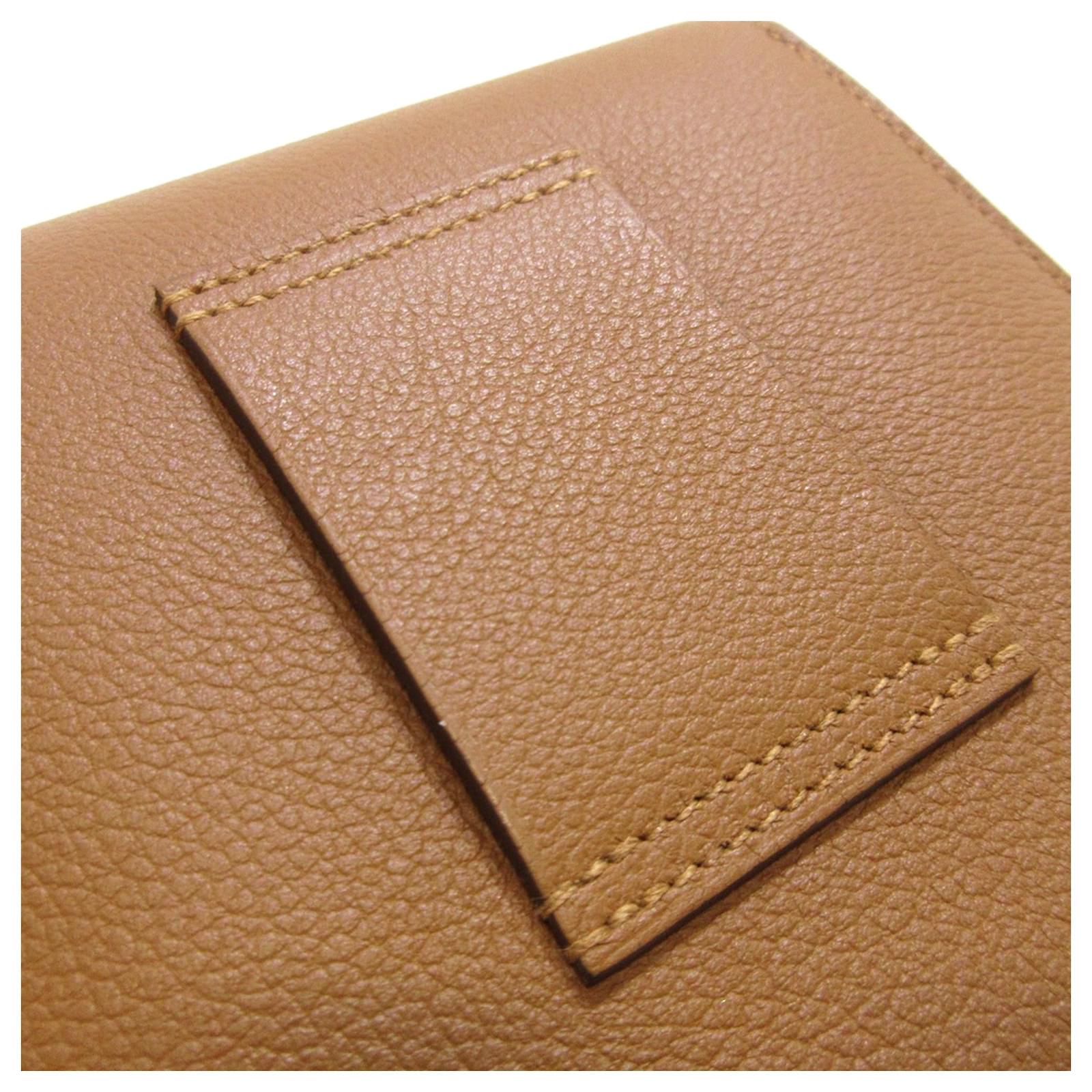 Hermès Hermes Brown Evercolor 2002 small wallet Leather Pony-style calfskin  ref.696286 - Joli Closet