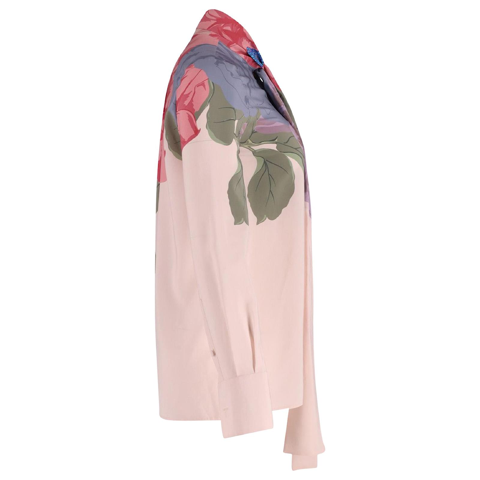 Scarf Print Silk Top in Pink - Valentino