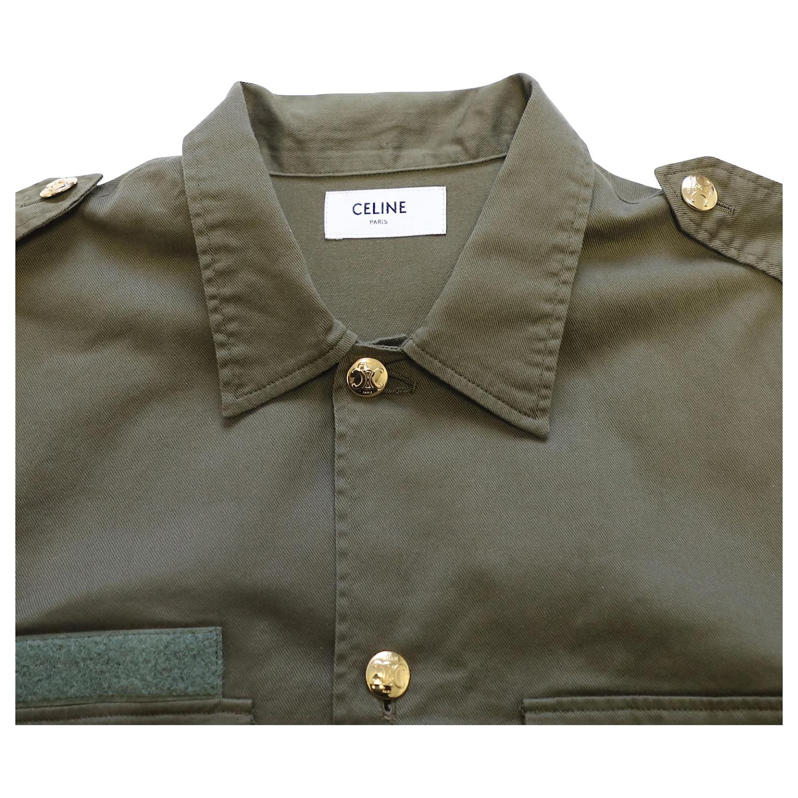 【残りわずか】CELINE＊MILITARY SHIRT IN COTTON WOOL TWILL military shirt in cotton wool twill - NAVY | CELINE