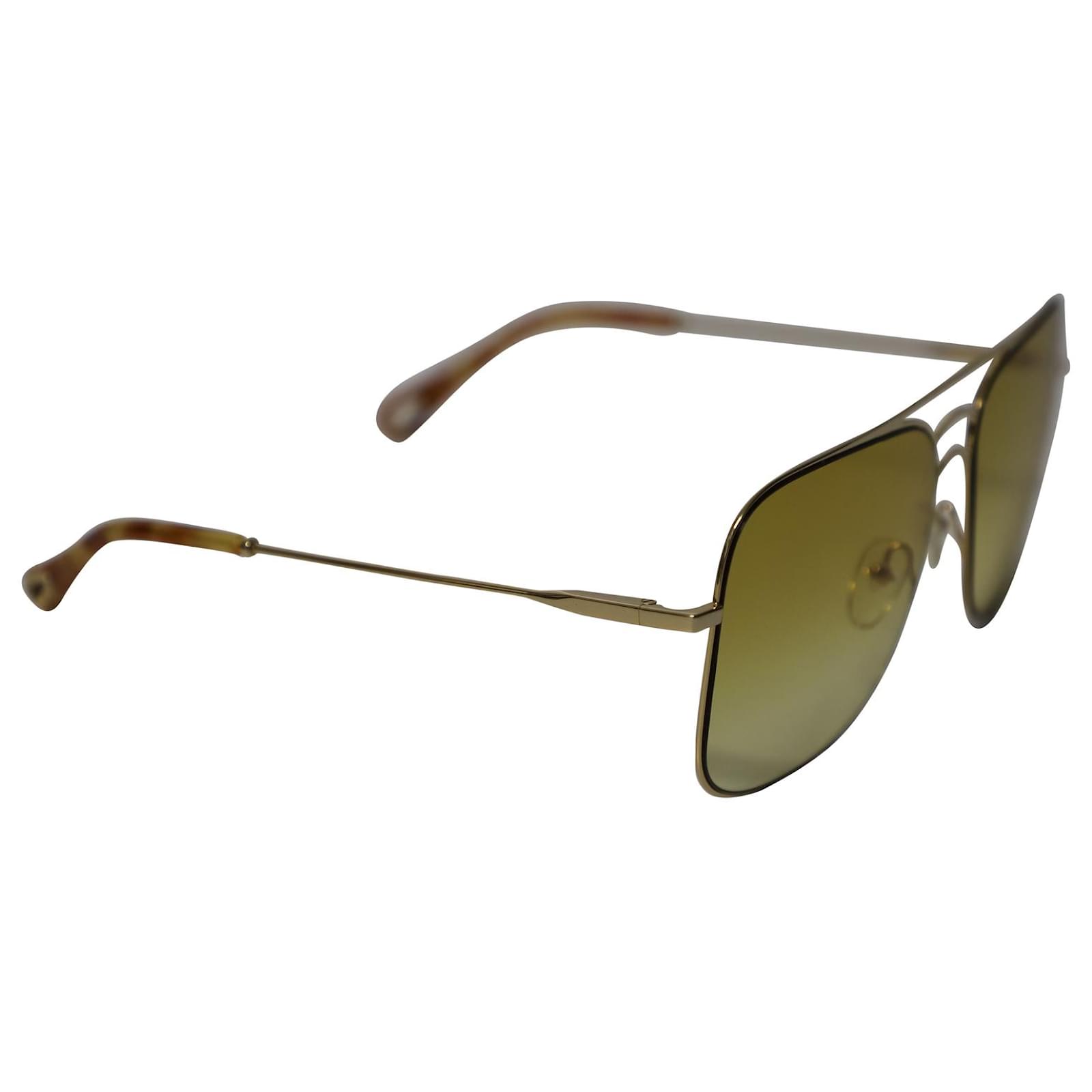 Chloé Square Aviator Sunglasses CE140S IN GOLD METAL Golden ref.697052