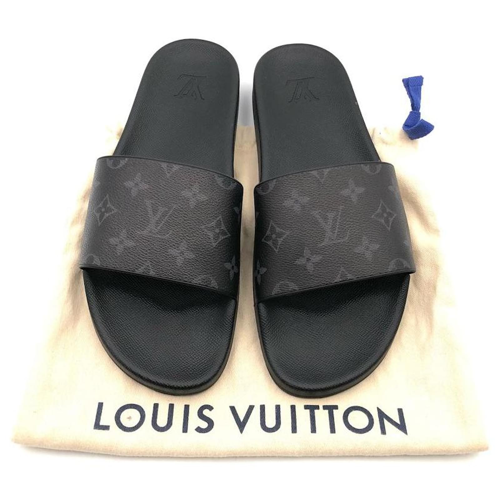 Louis Vuitton Graphite Damier Embossed Canvas Waterfront Flat Slides Size  44.5 Louis Vuitton