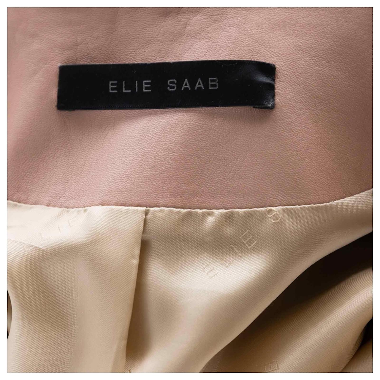 Elie Saab leather jacket in dusty pink Joli Closet