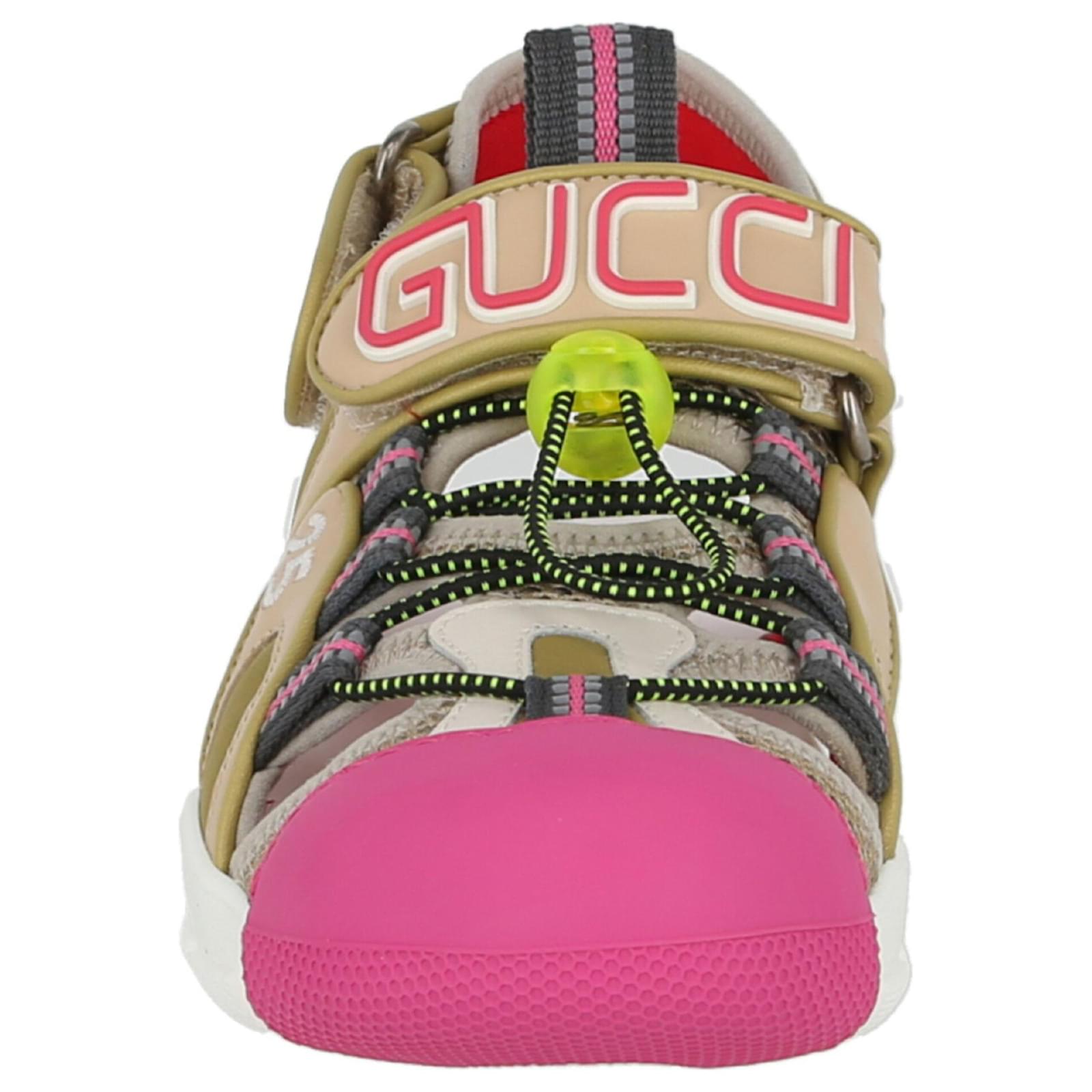 Gucci Mesh Fabric Tinsel Sport Sandals Leather ref.698689 Joli Closet