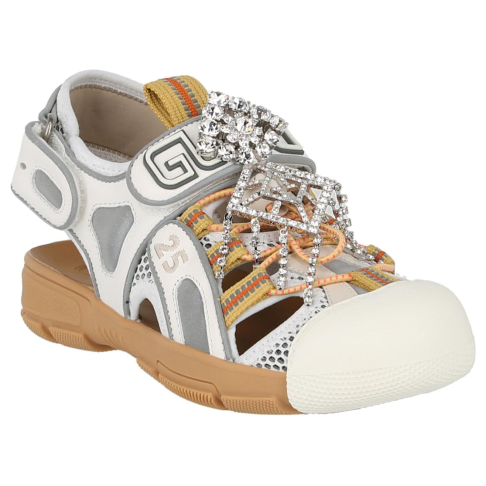 Gucci mesh fabric discount tinsel sport sandals