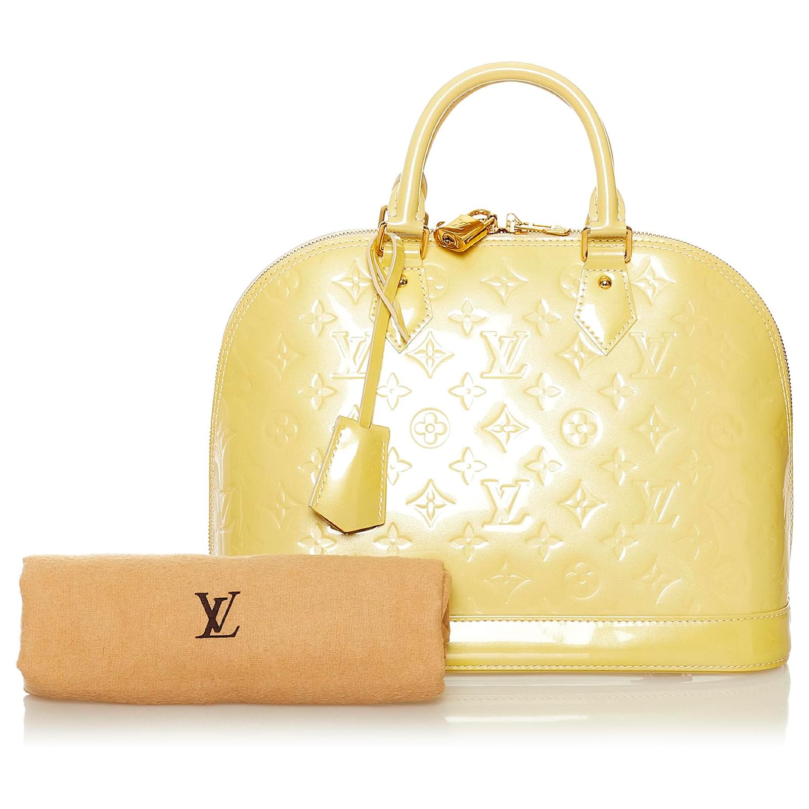 Yellow Louis Vuitton Monogram Vernis Alma PM Handbag – Designer